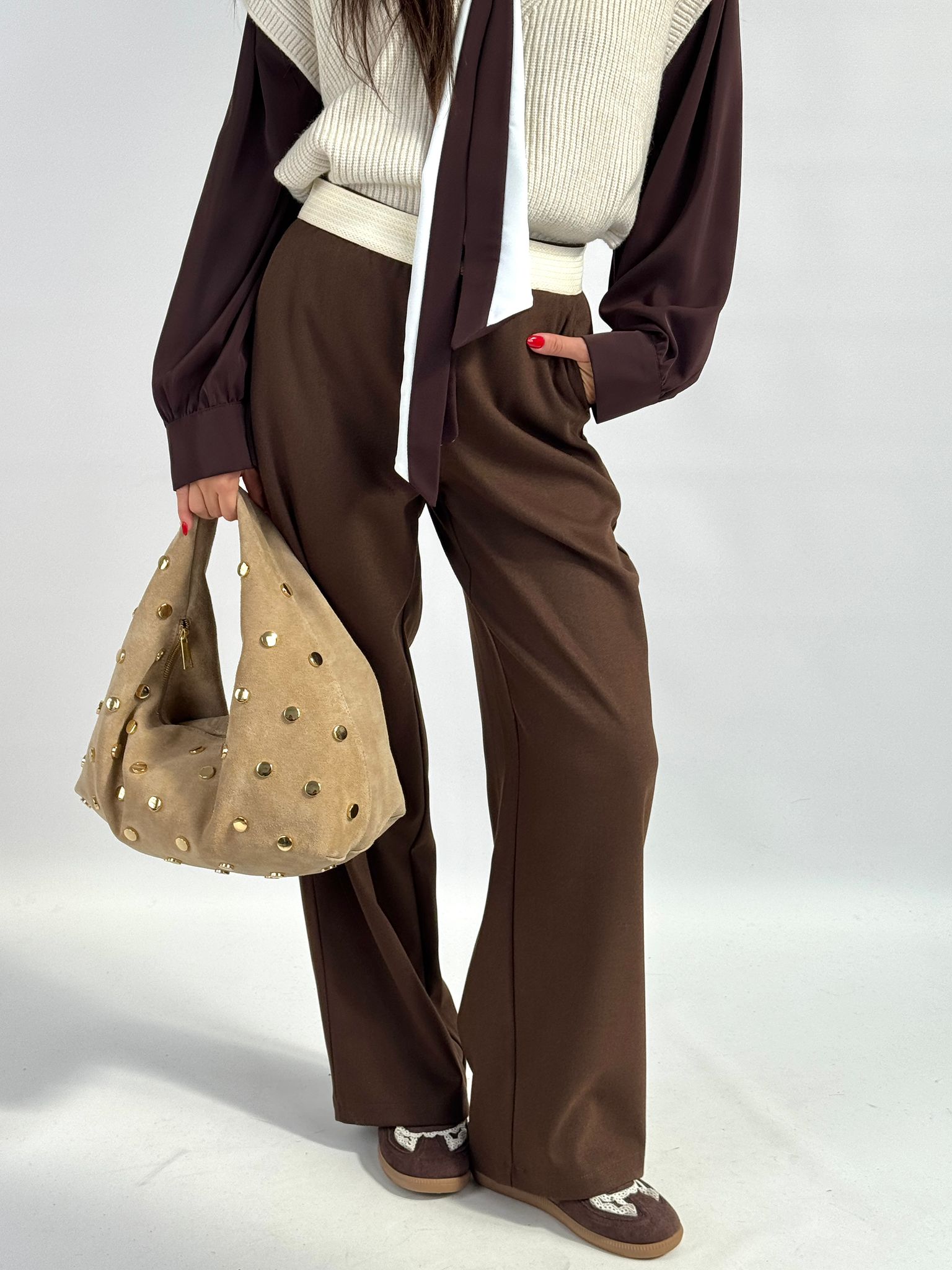 Pantalone Fascia bicolor moro