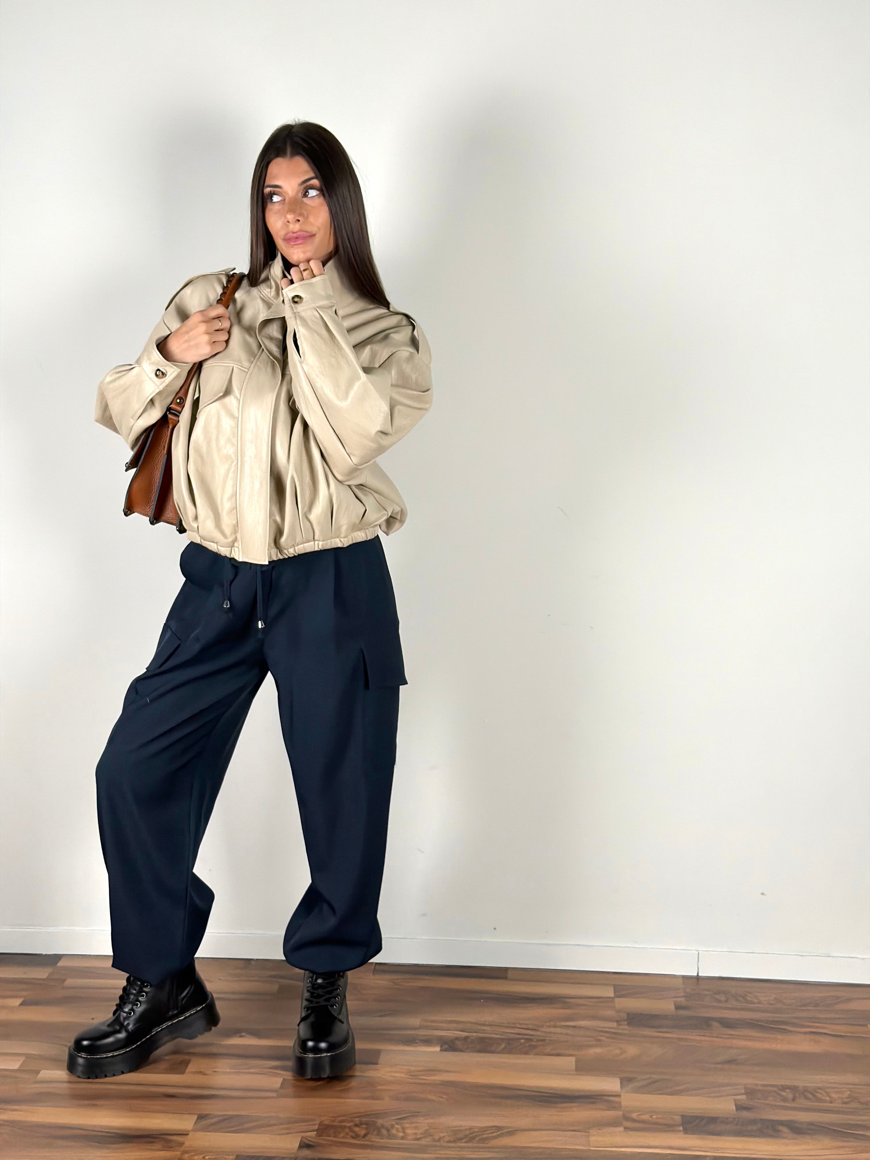 Bomber ecopelle Luna beige