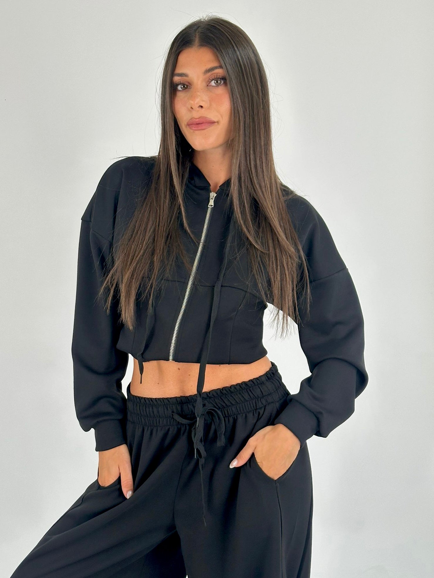 Felpa tuta sportiva Gemma nera