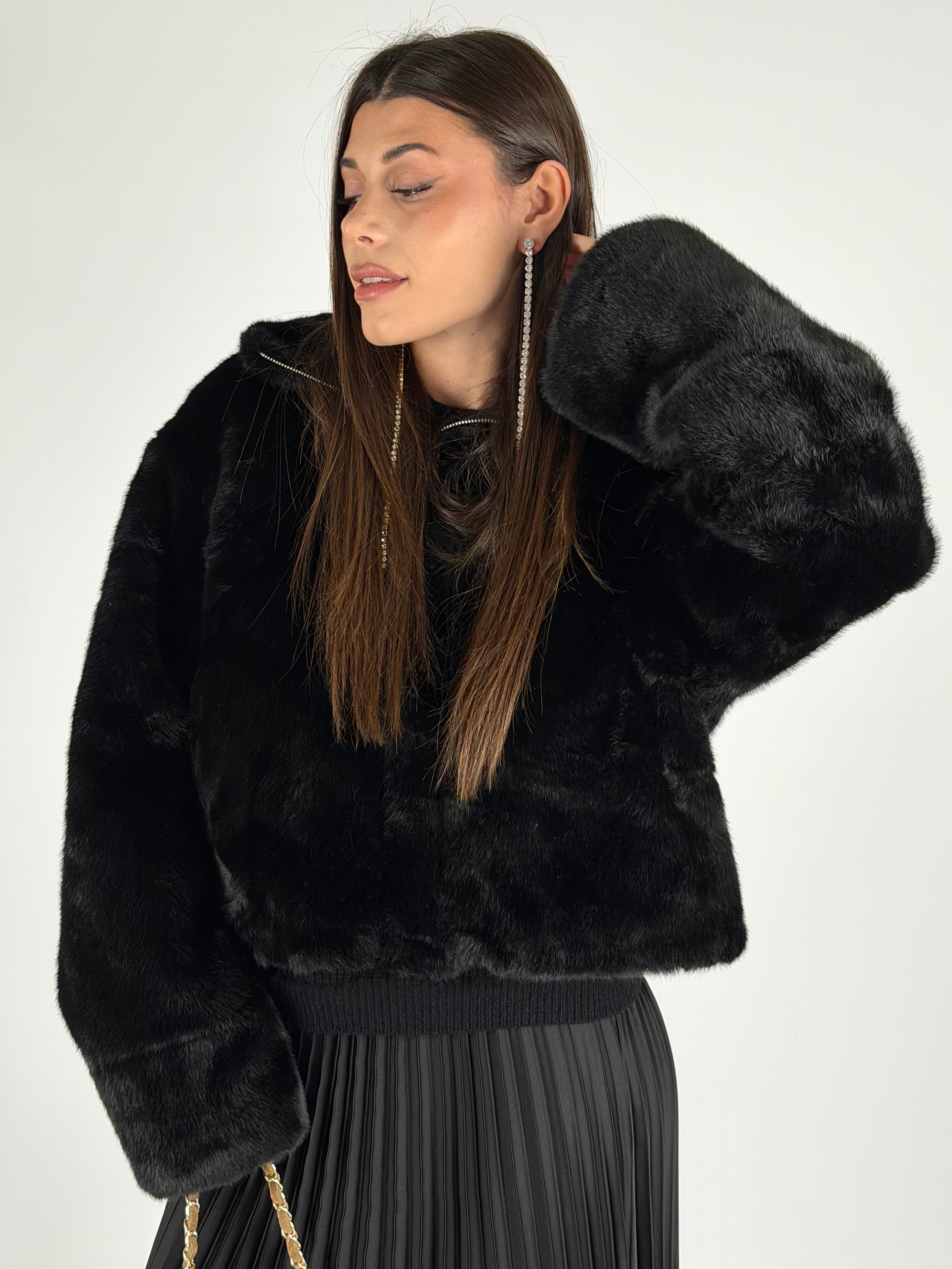 Pelliccia Marisol nero