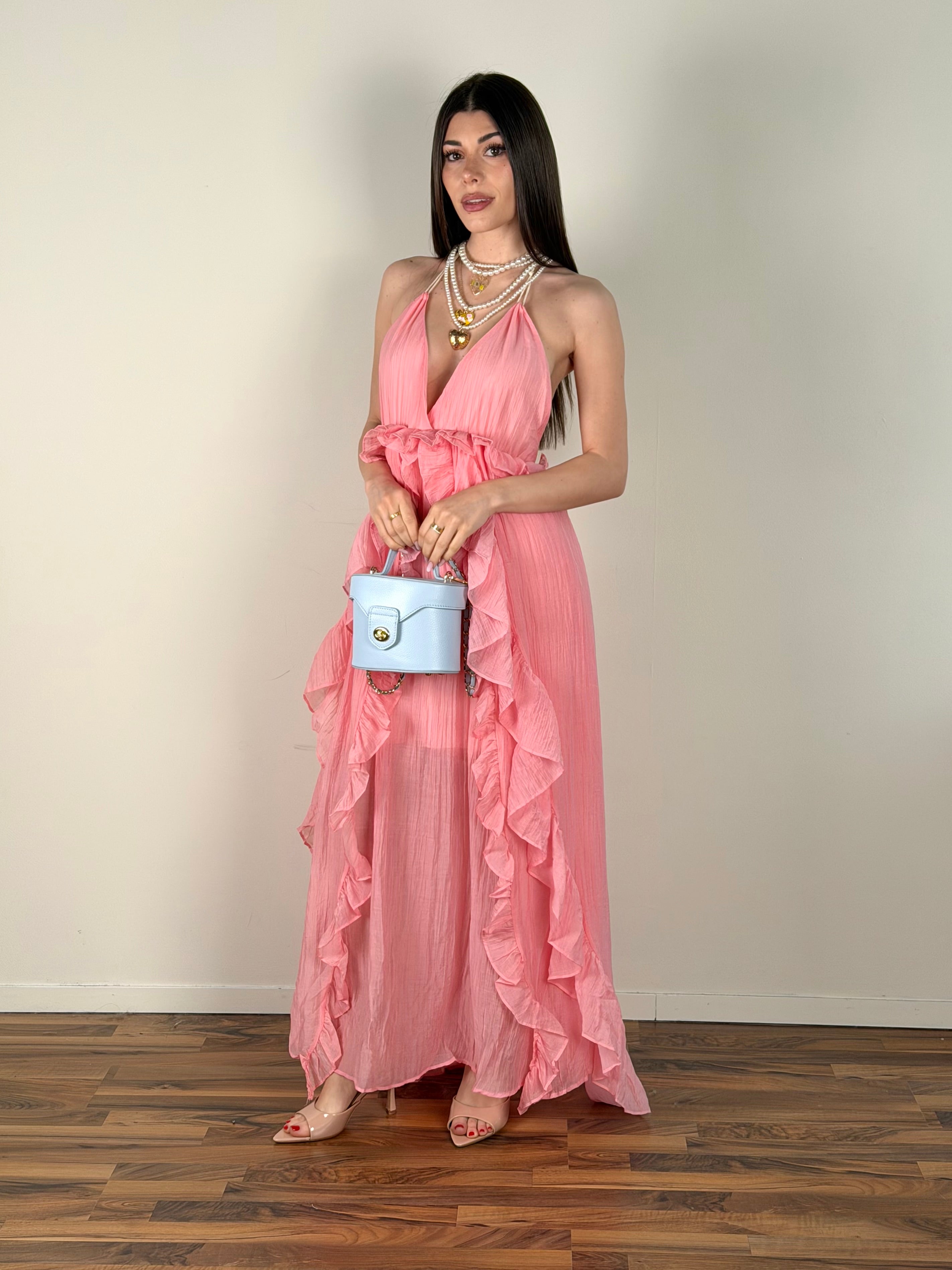 Abito premium Rouches rosa