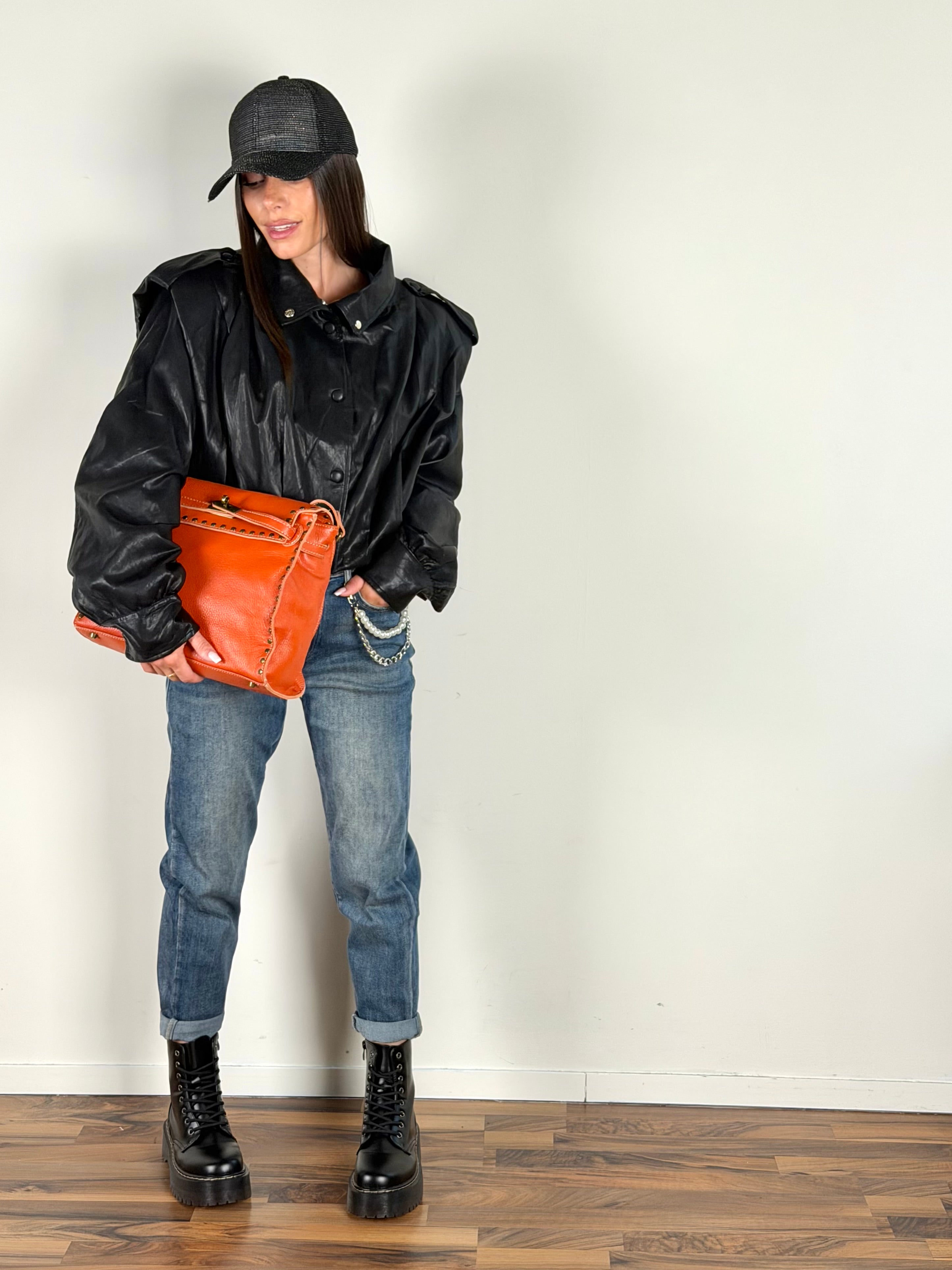 Bomber ecopelle London nero