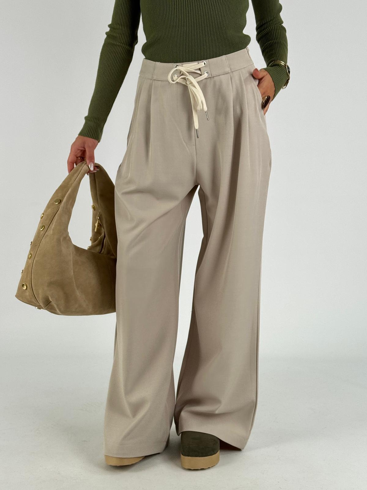 Pantalone laccetto beige
