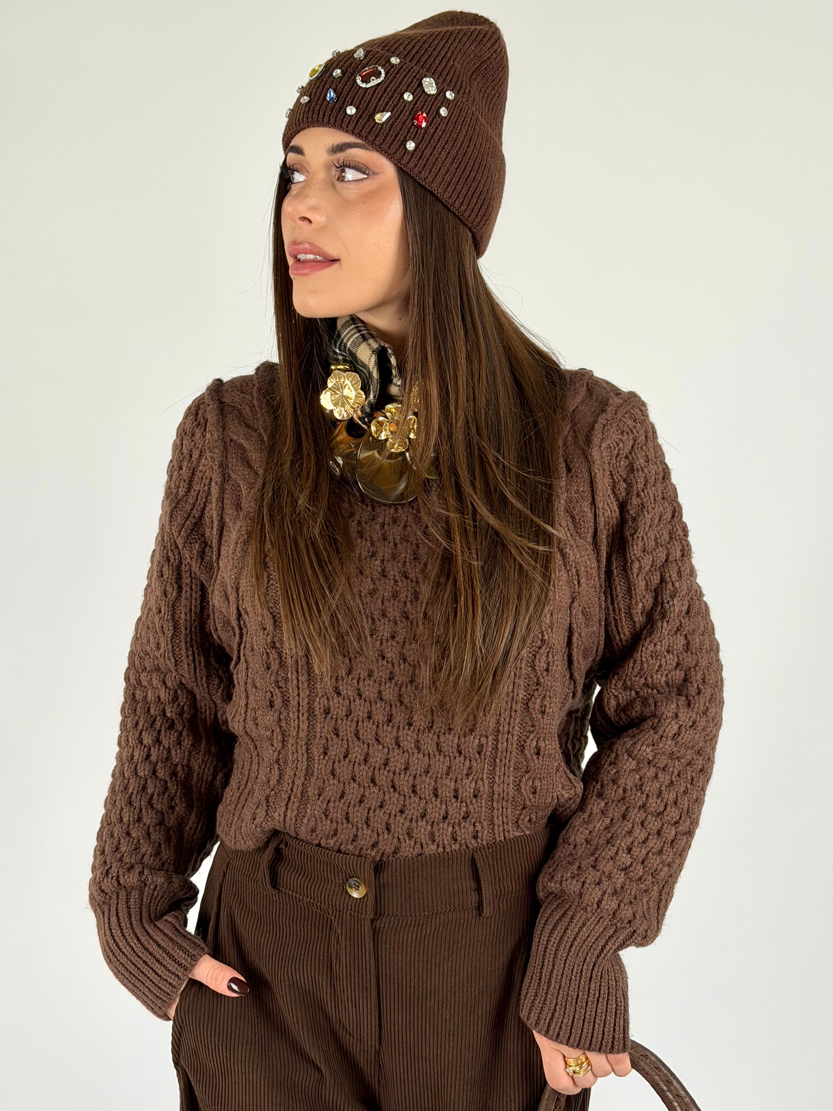 Maglia nido d’ape moro