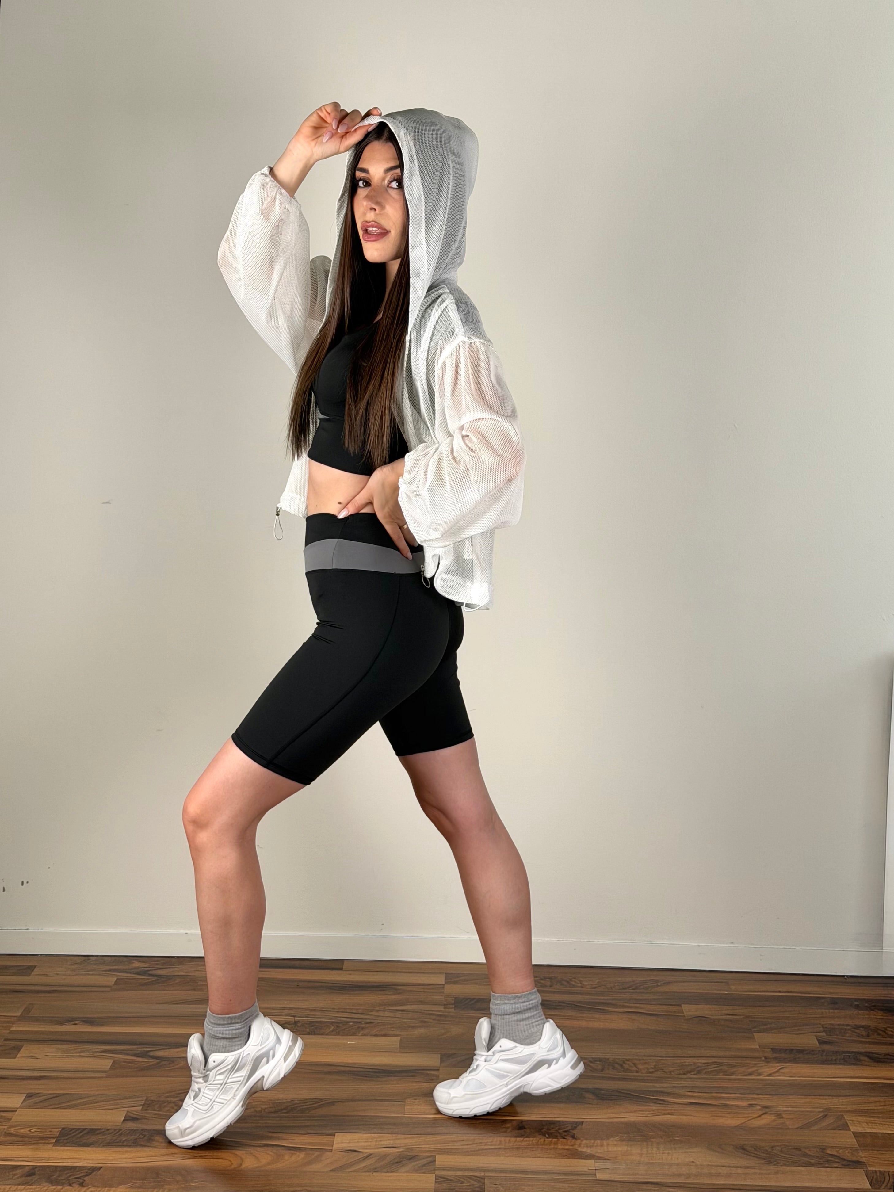 Felpa Sportiva rete bianca