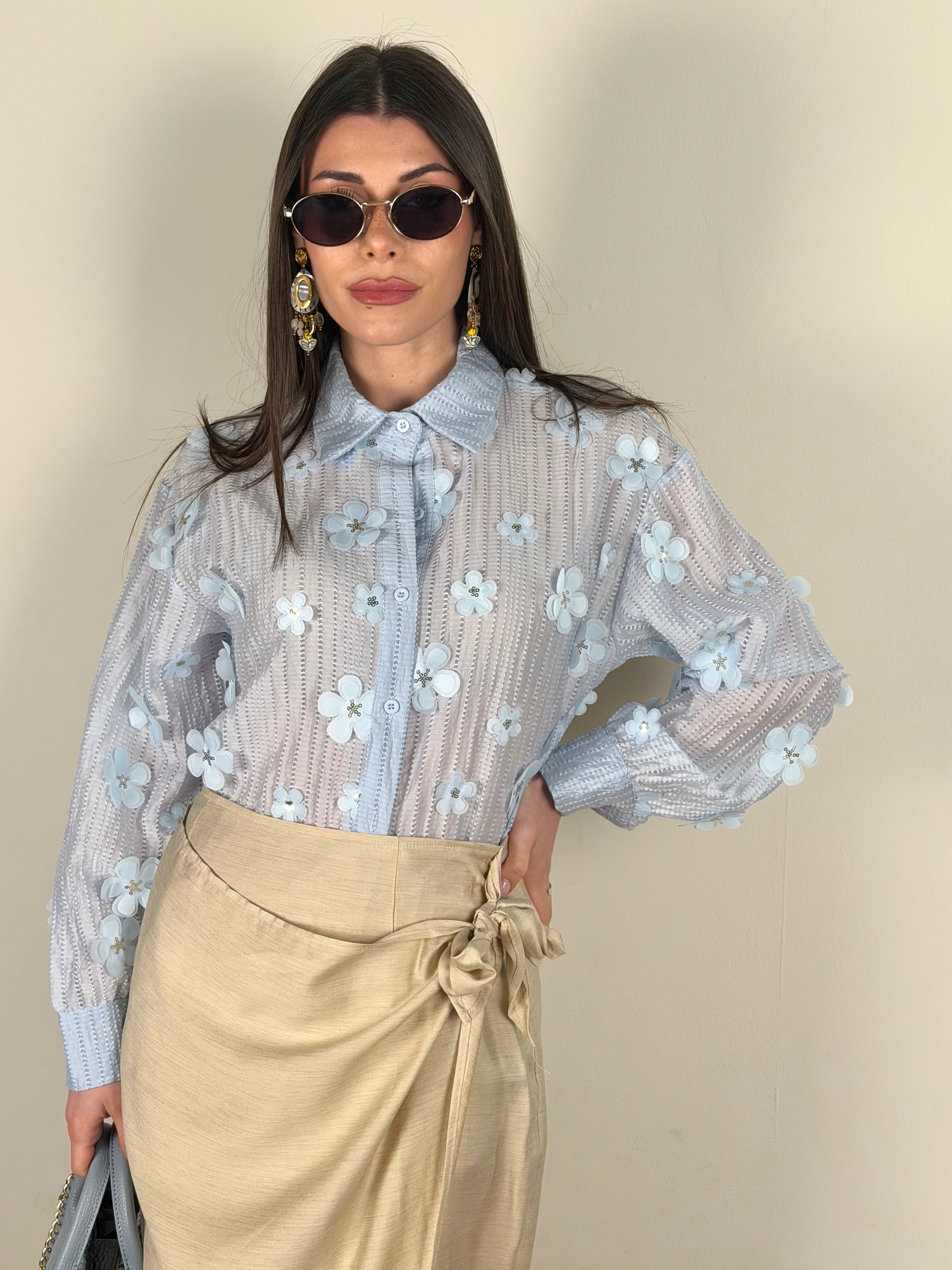 Camicia Lulù celeste