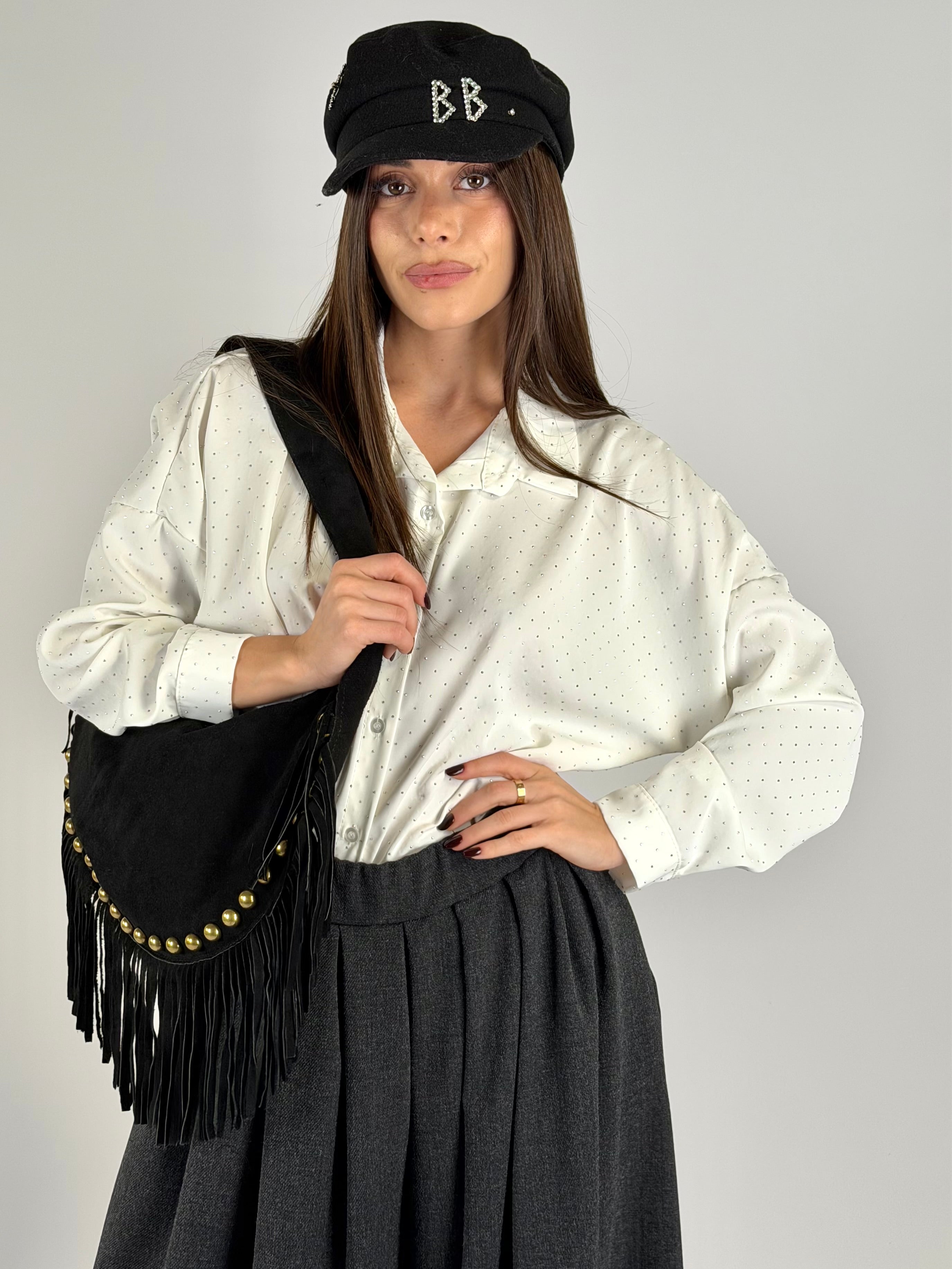 Camicia mille zirconi bianca