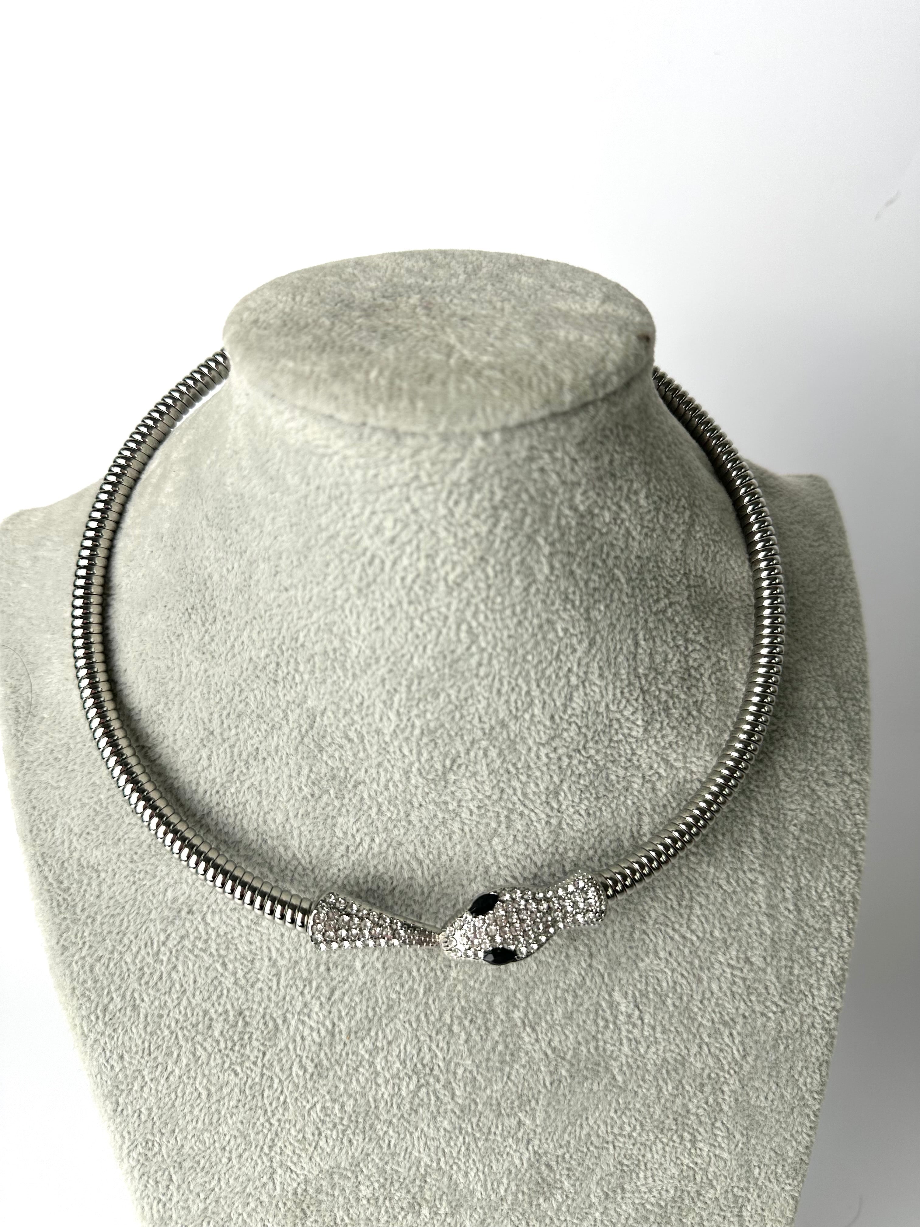 Maxi Collana serpe girocollo argento