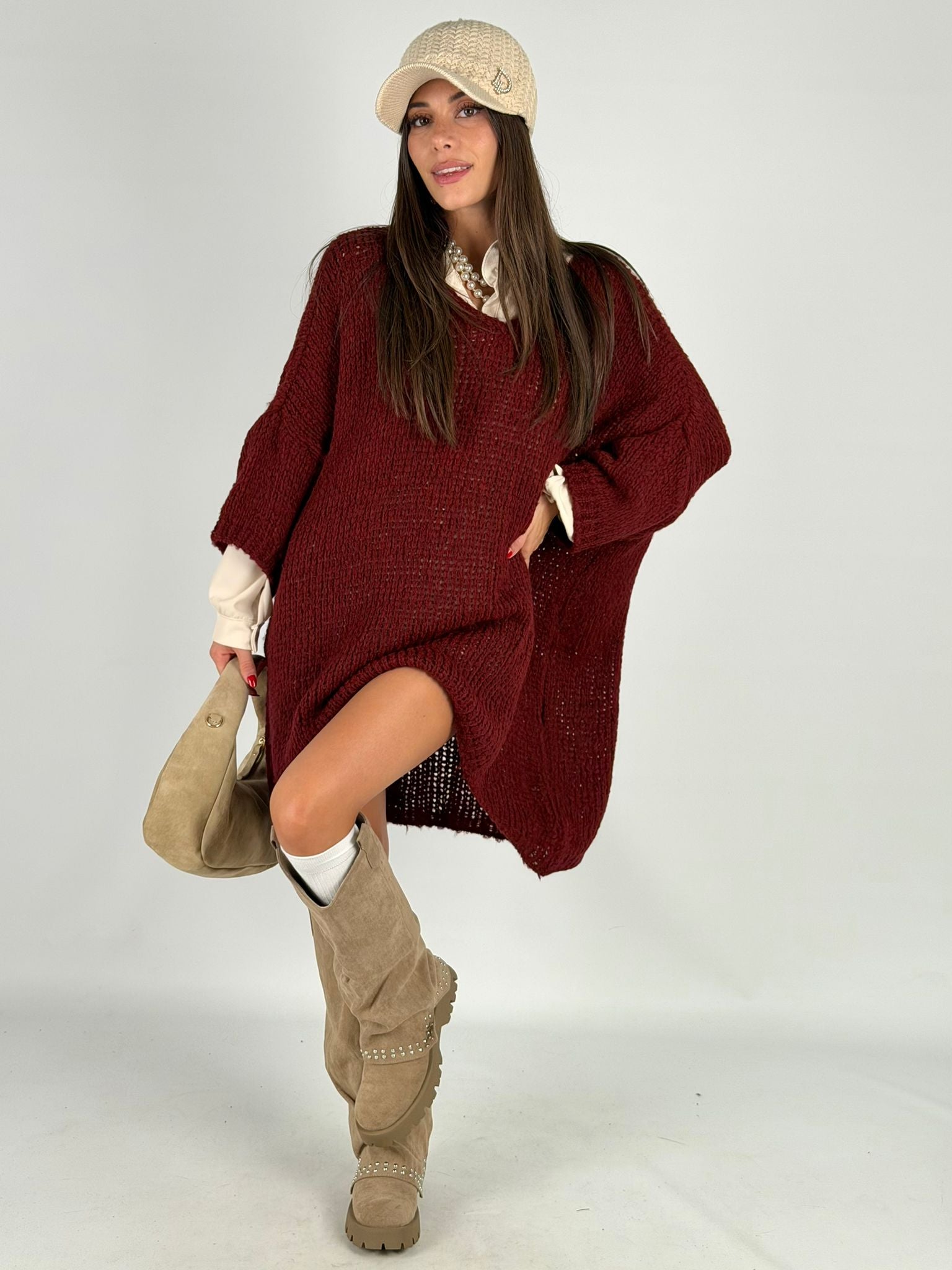 Abito/maglione Adriana bordeaux