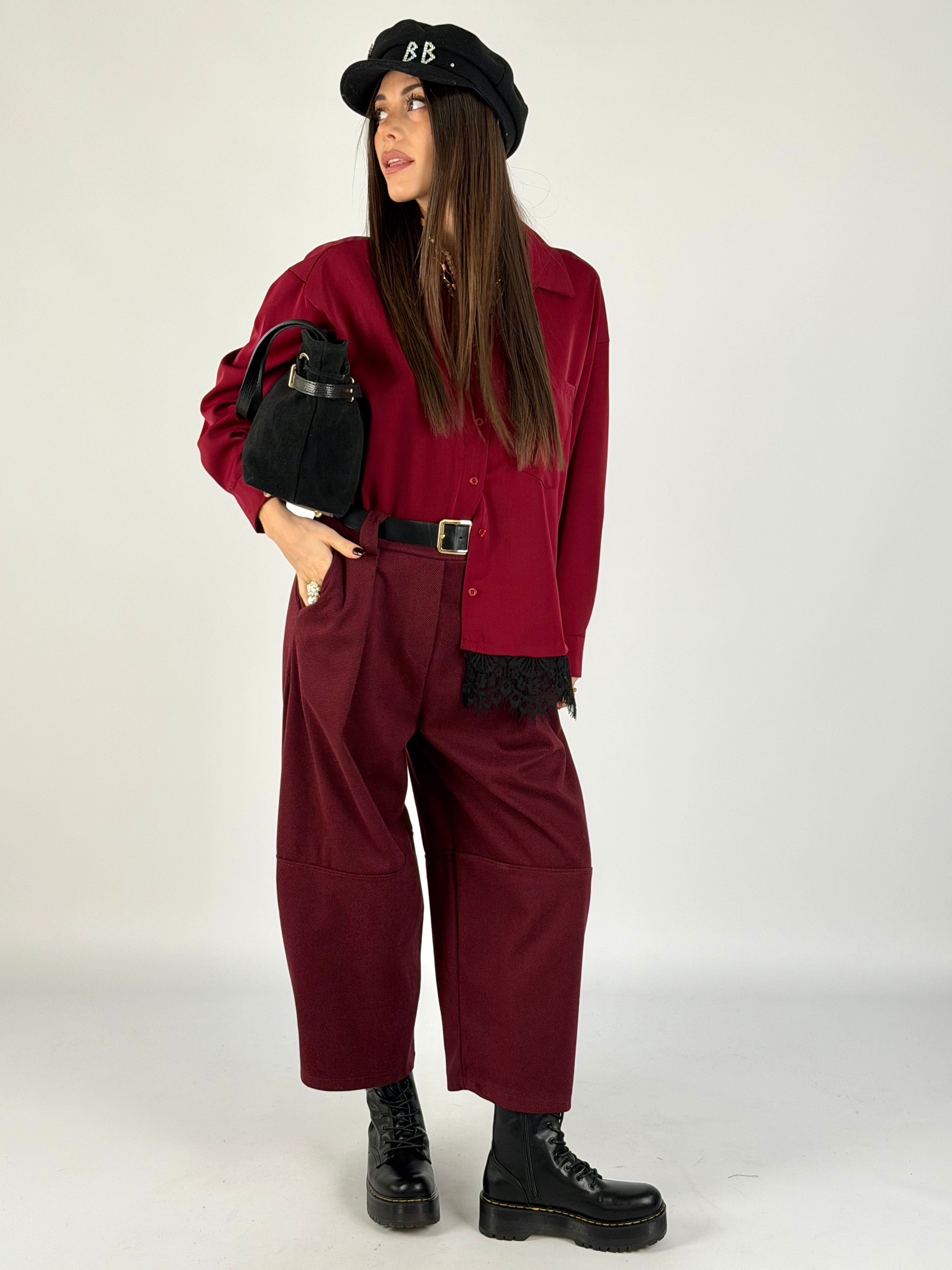 Camicia taschino bordeaux