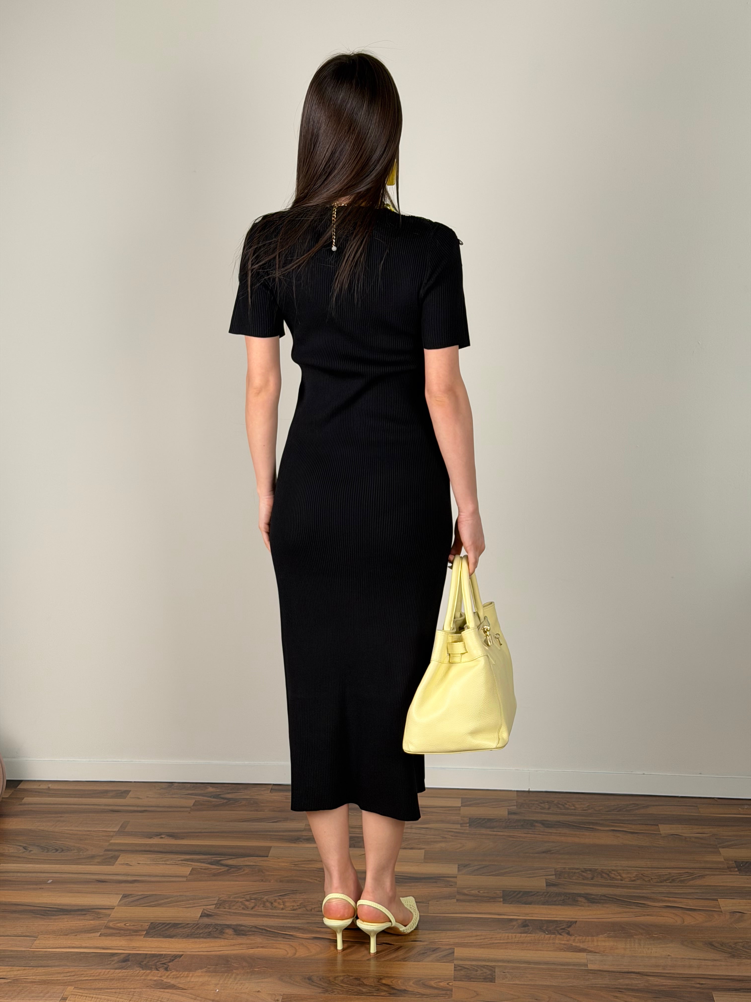 Abito pizzo Huda nero