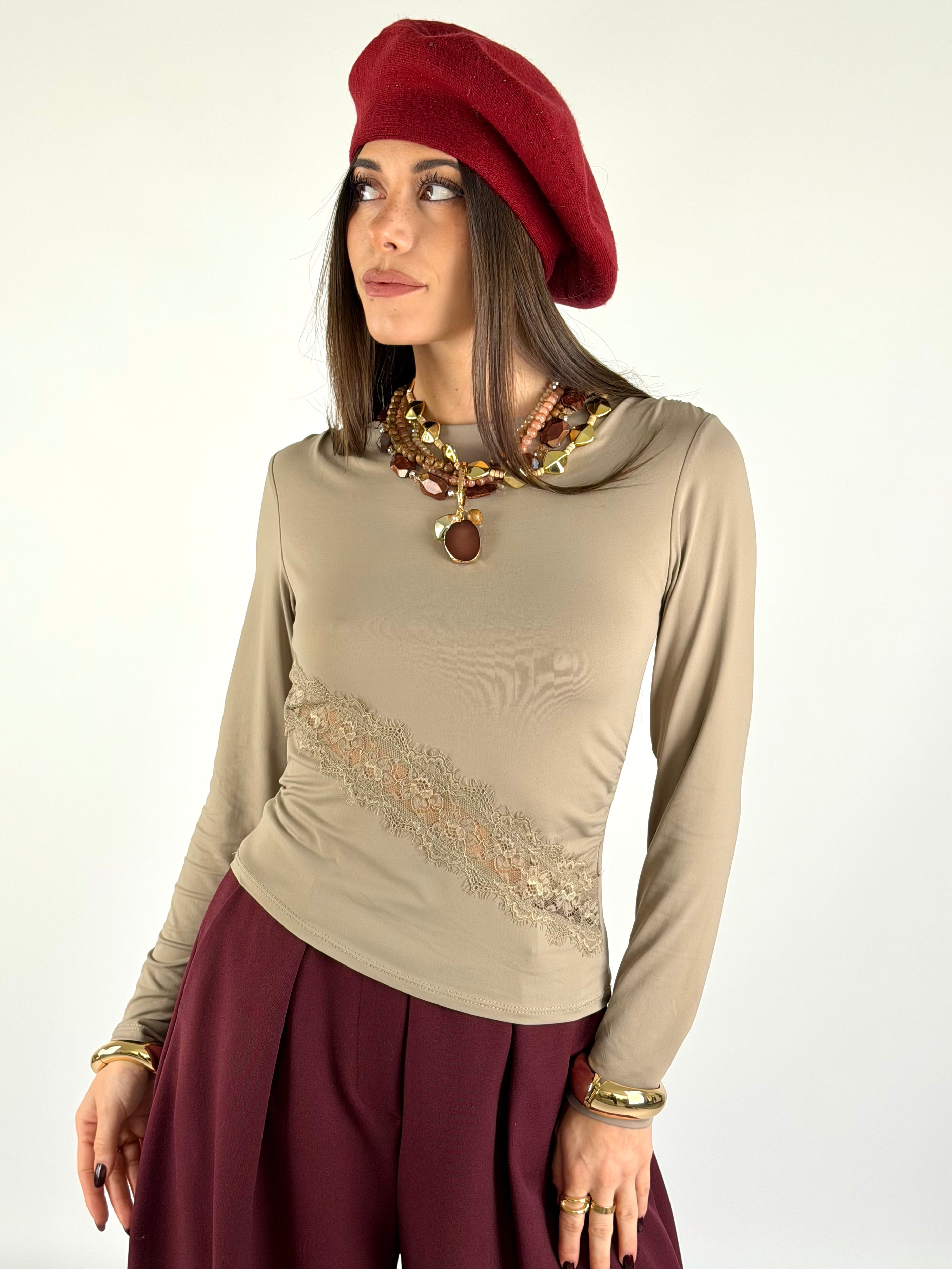 Maglia Flora beige