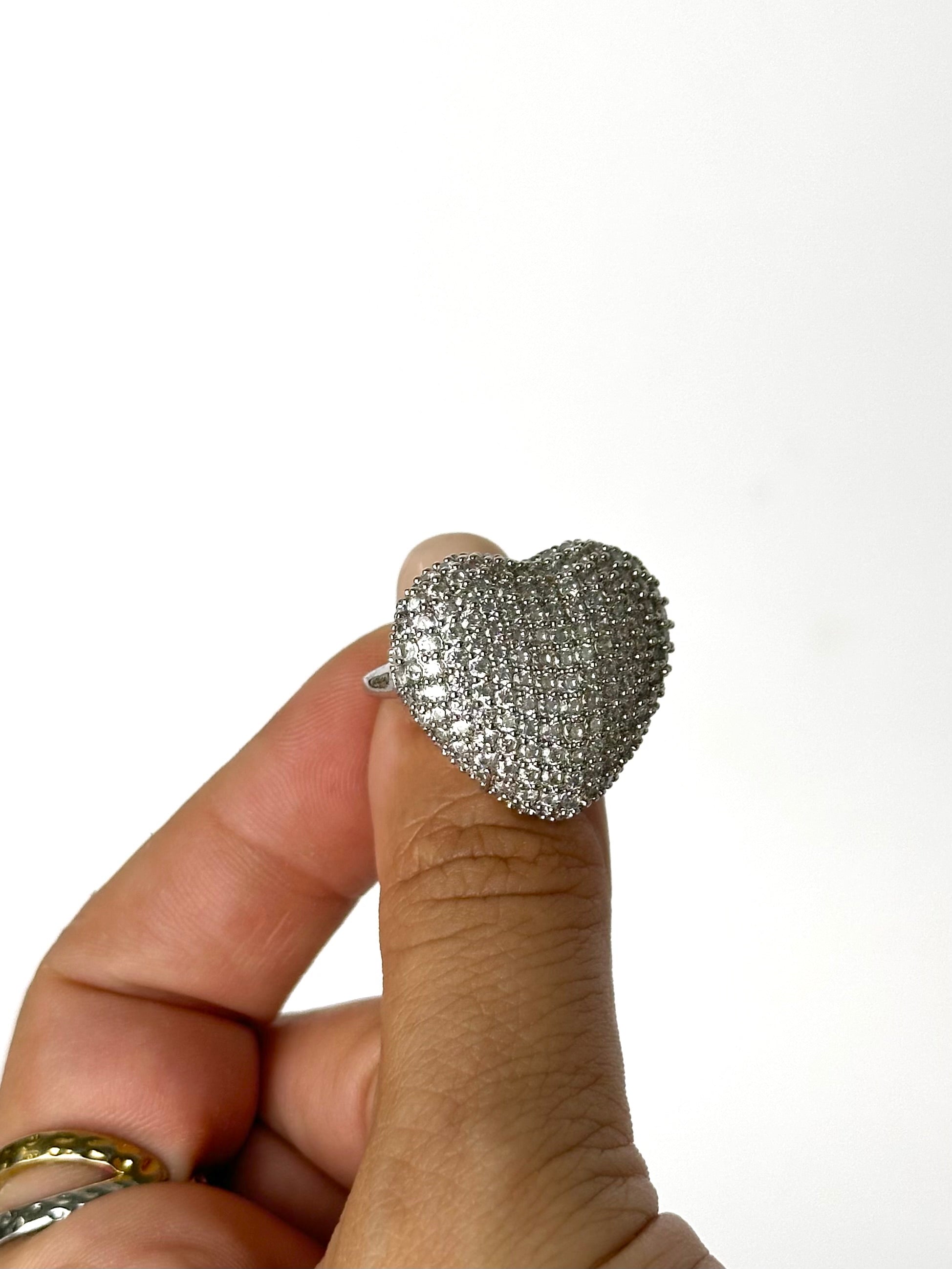 Anello maxi cuore luce