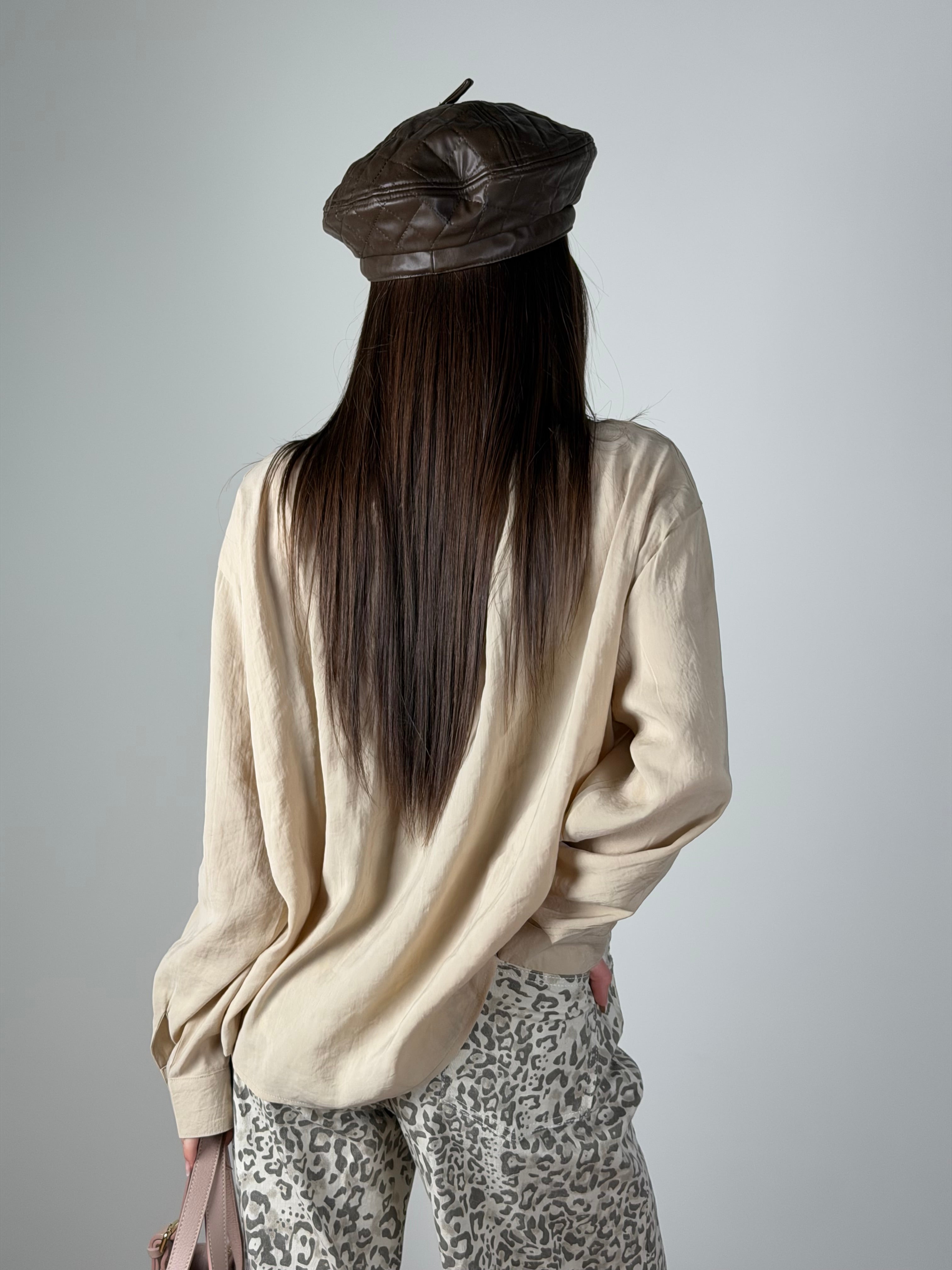 Camicia cravatta beige