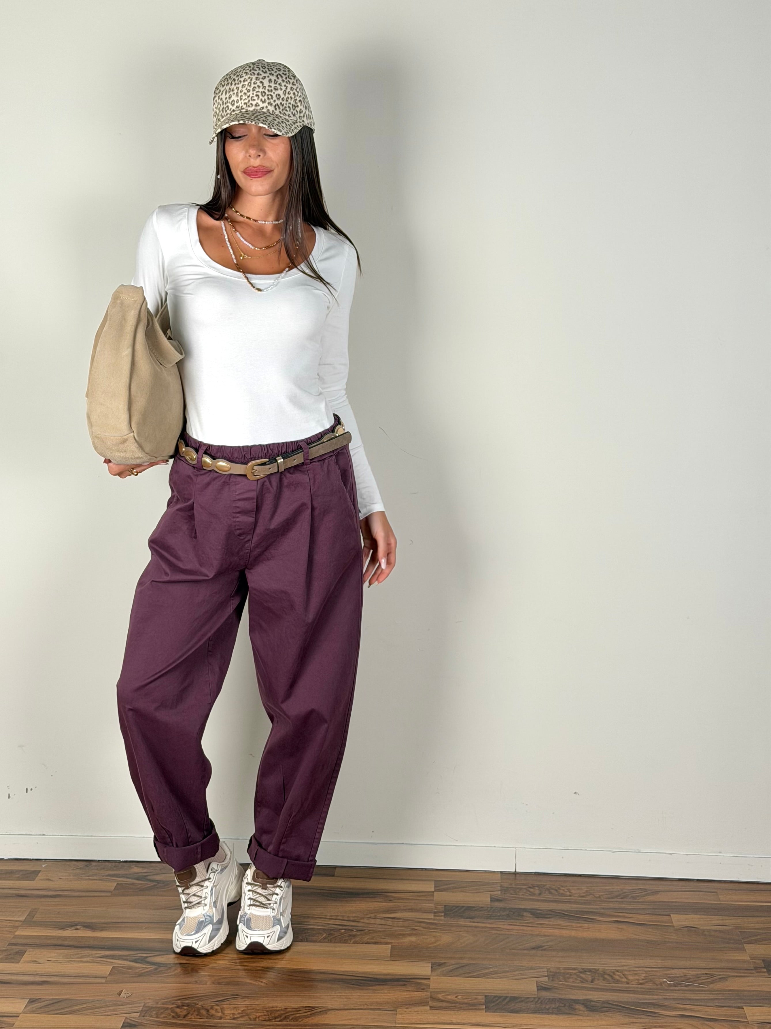 Pantalone Zelda bordeaux