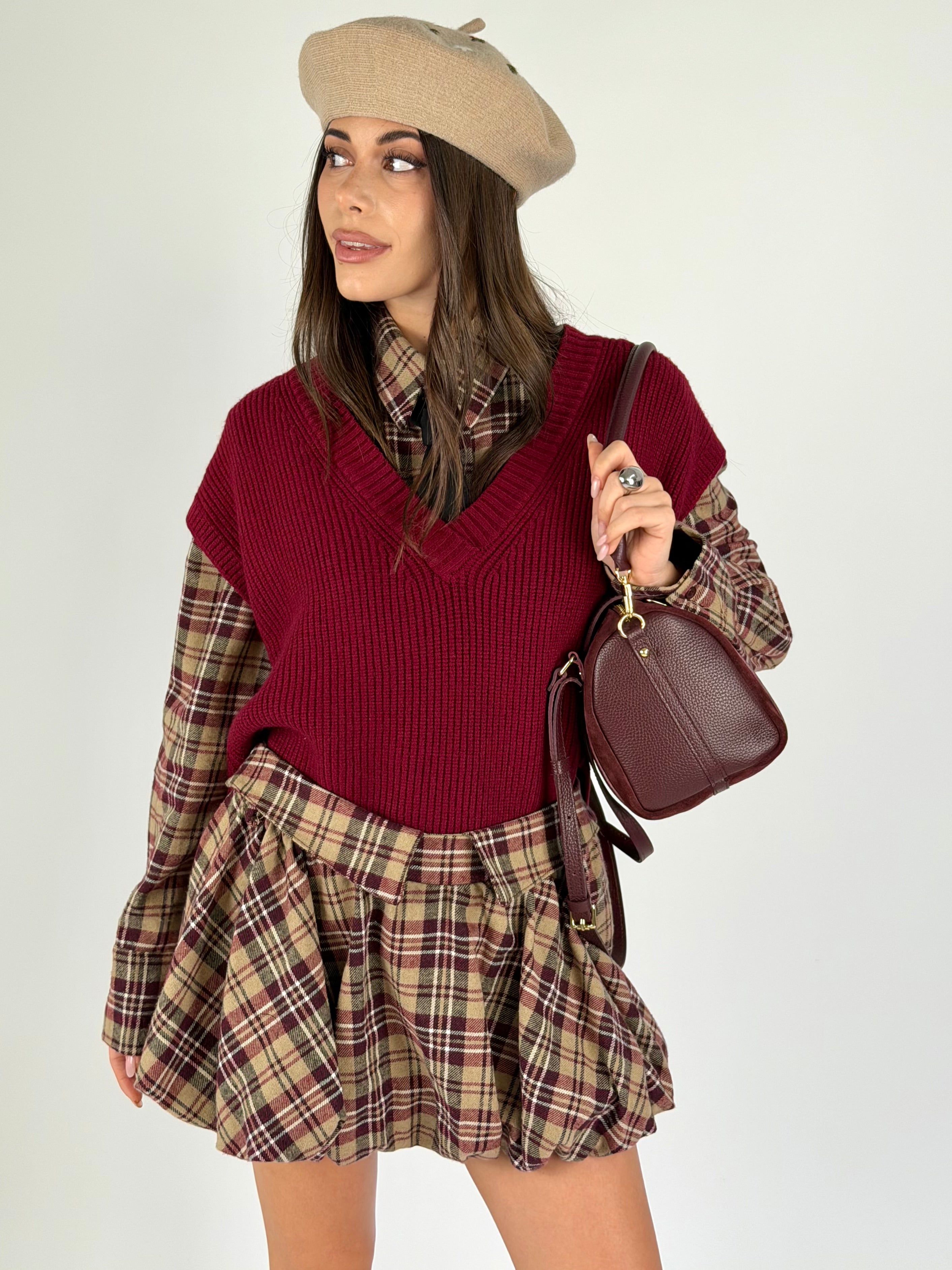 Gilet Celine bordeaux