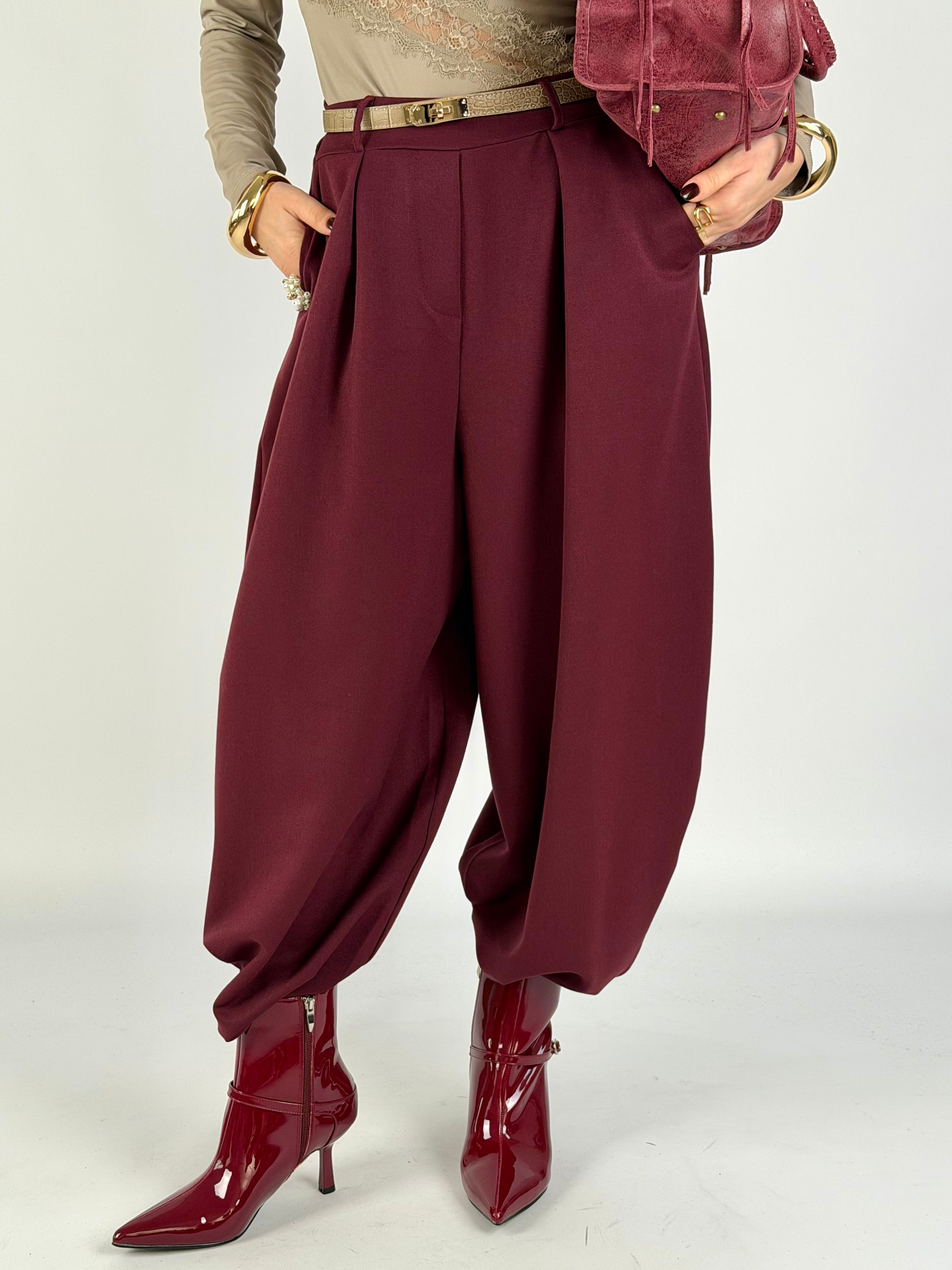 Pantalone Flora bordeaux