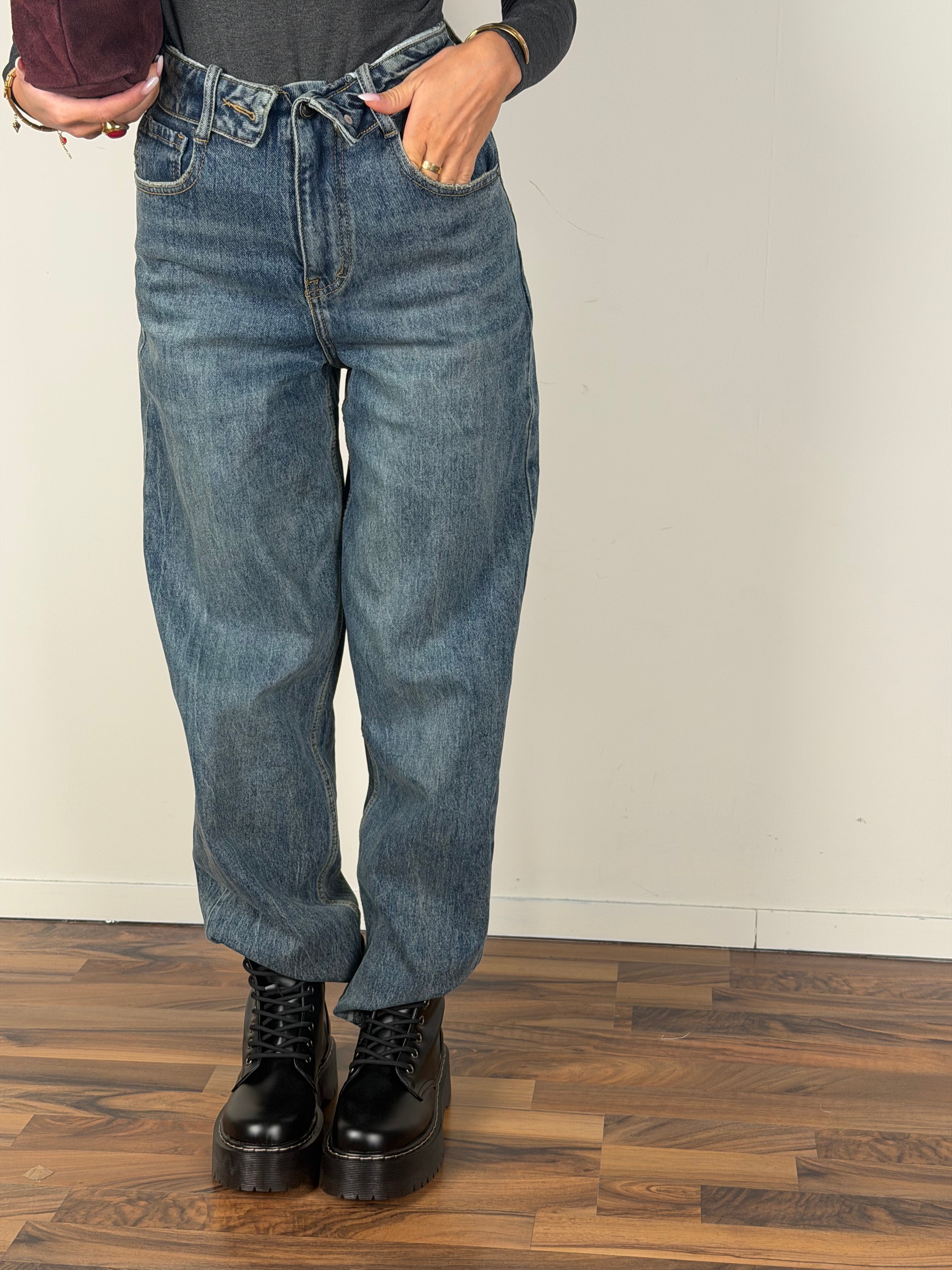 Jeans con risvolto