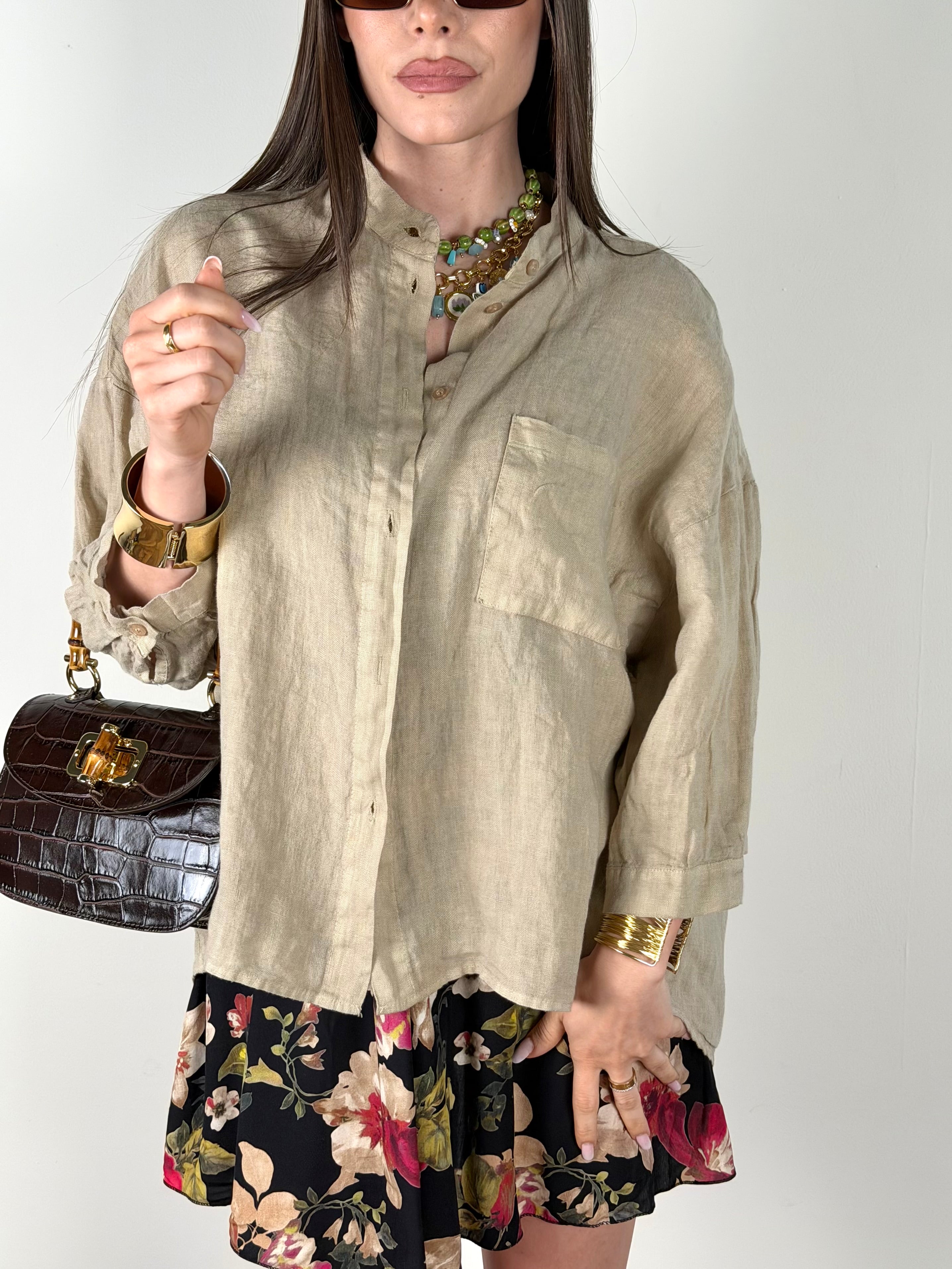 Camicia lino Miley beige