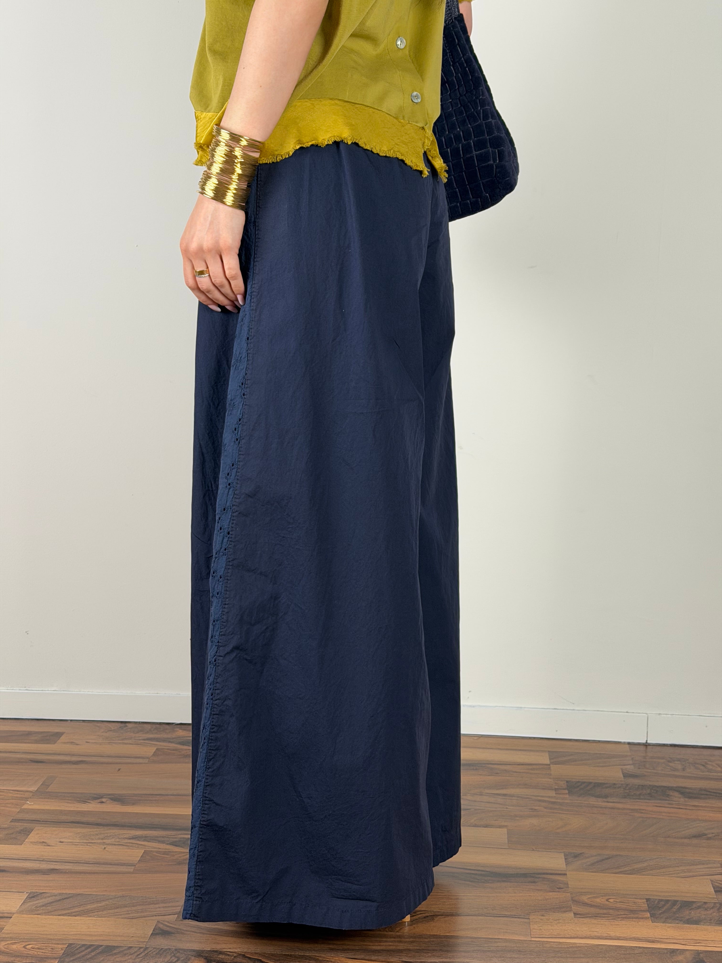 Pantalone colors pizzo sangallo blu