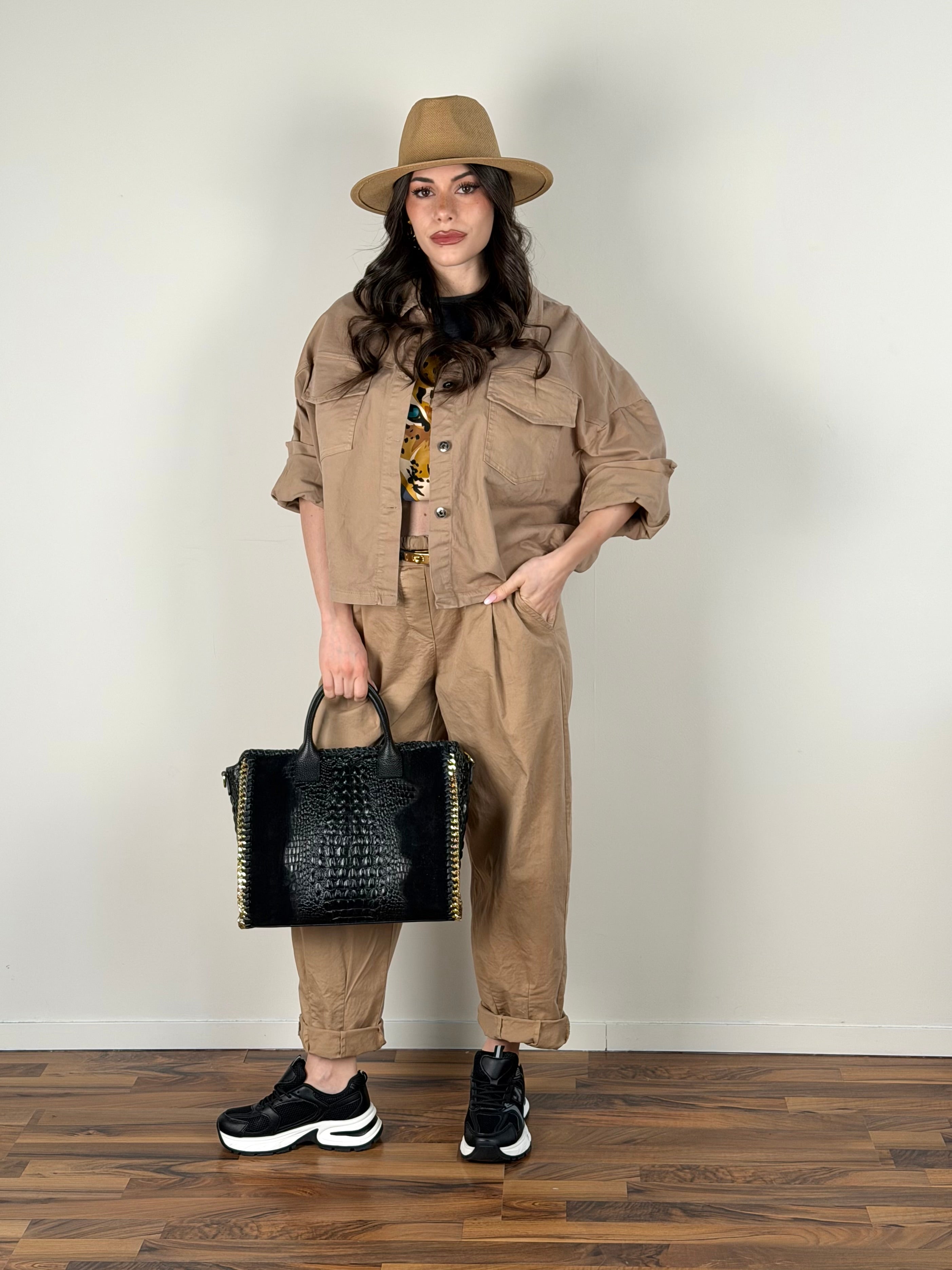 Giubbino jeans Carmen tabacco