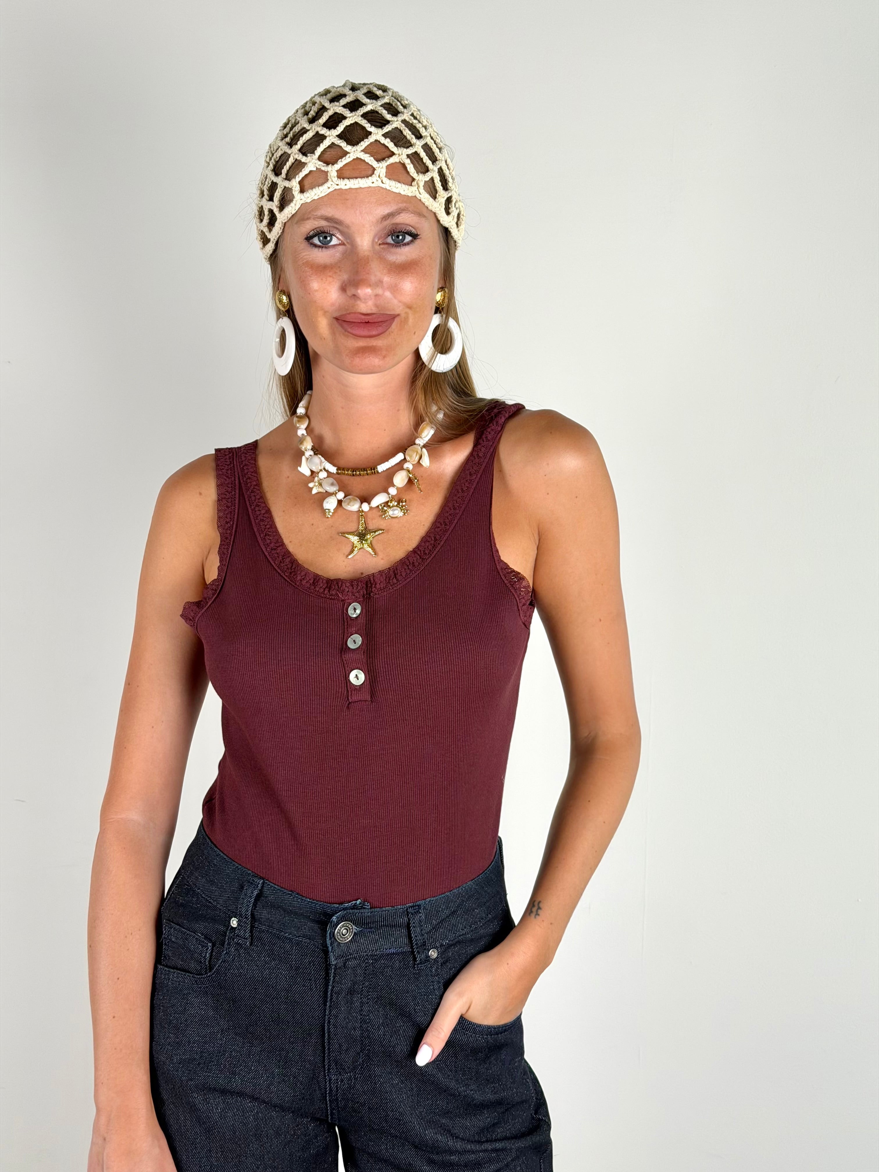 Top Coralline bordeaux