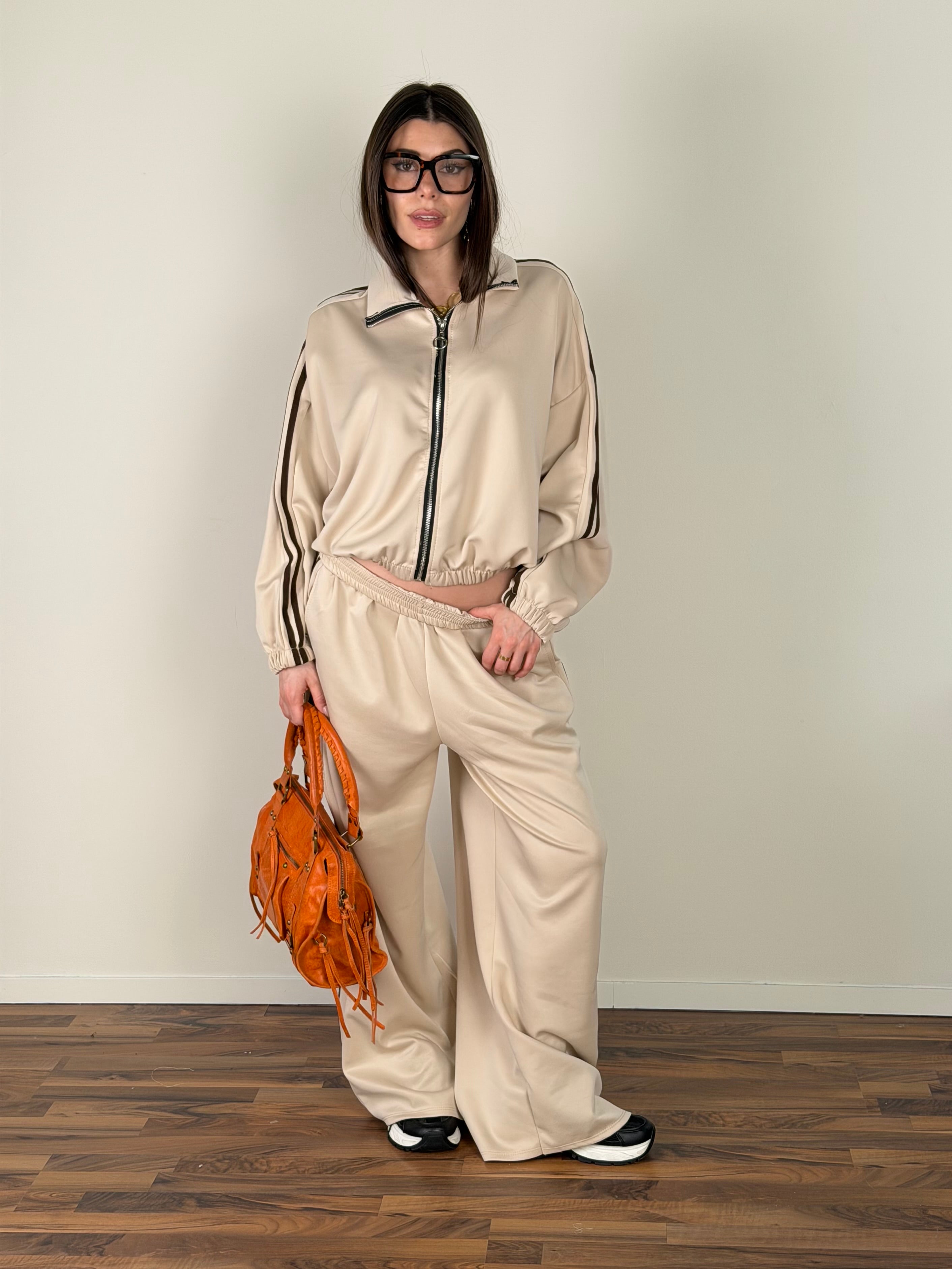 Felpa tuta Calliope beige