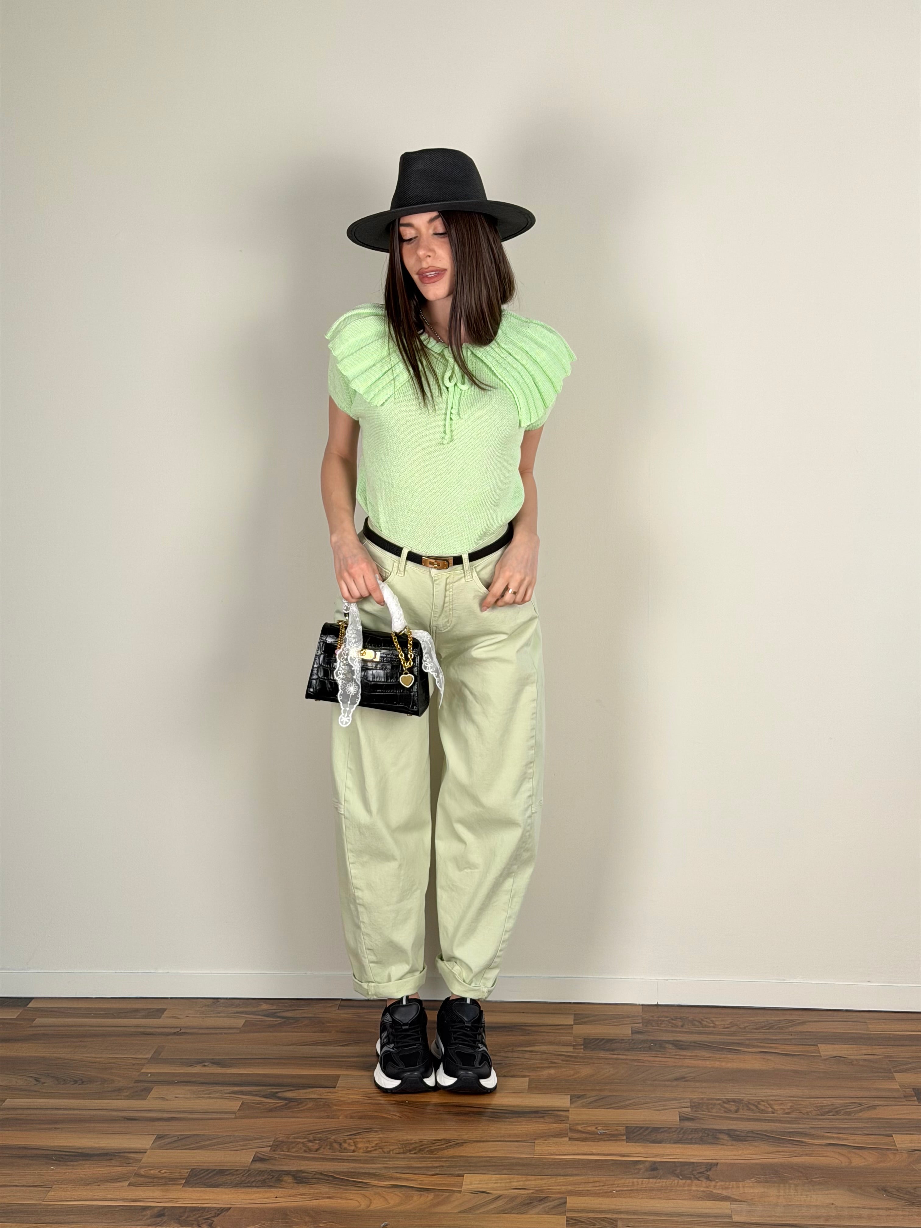 Jeans balloon colors verde pastello