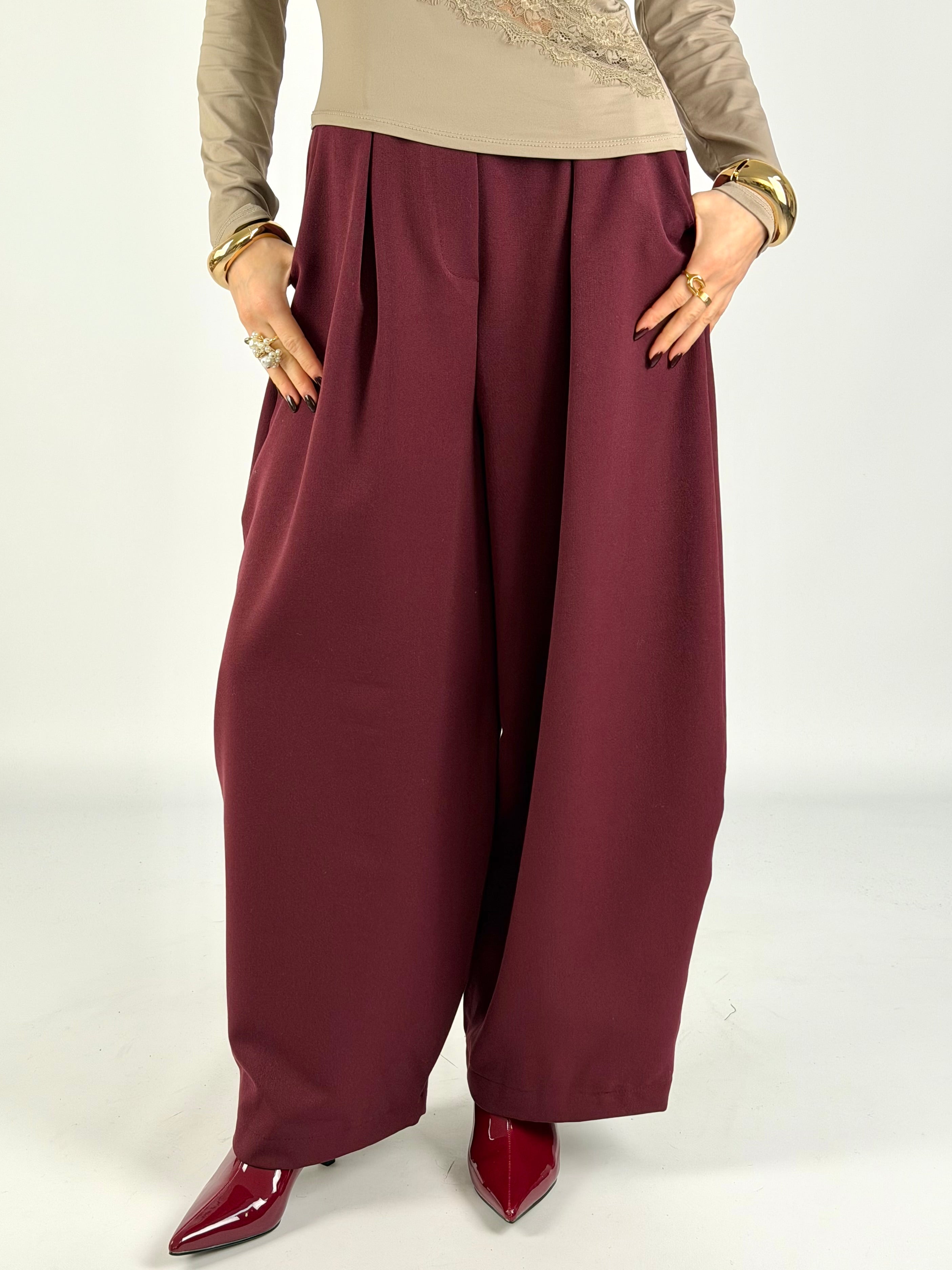 Pantalone Flora bordeaux