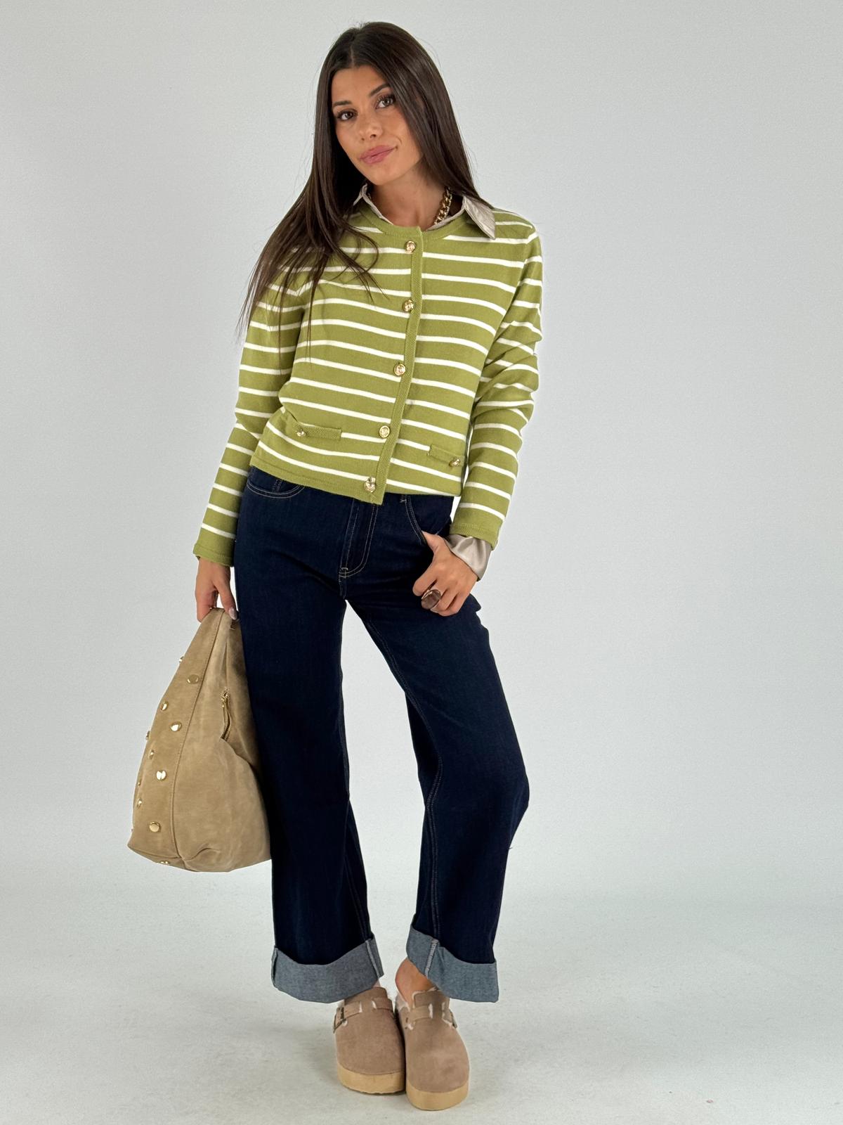 Maglioncino righe verde