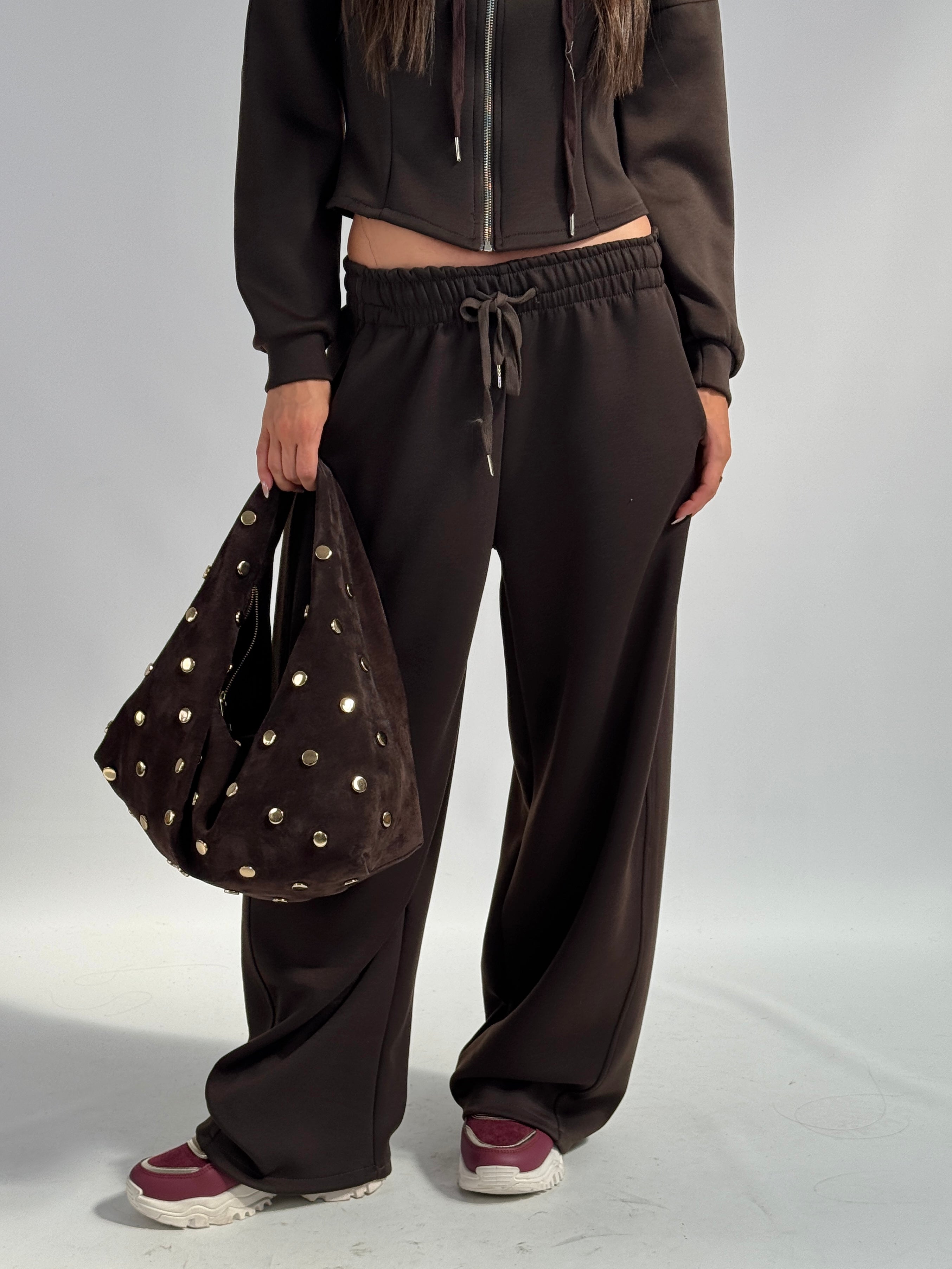 Pantalone tuta sportiva Iside marrone