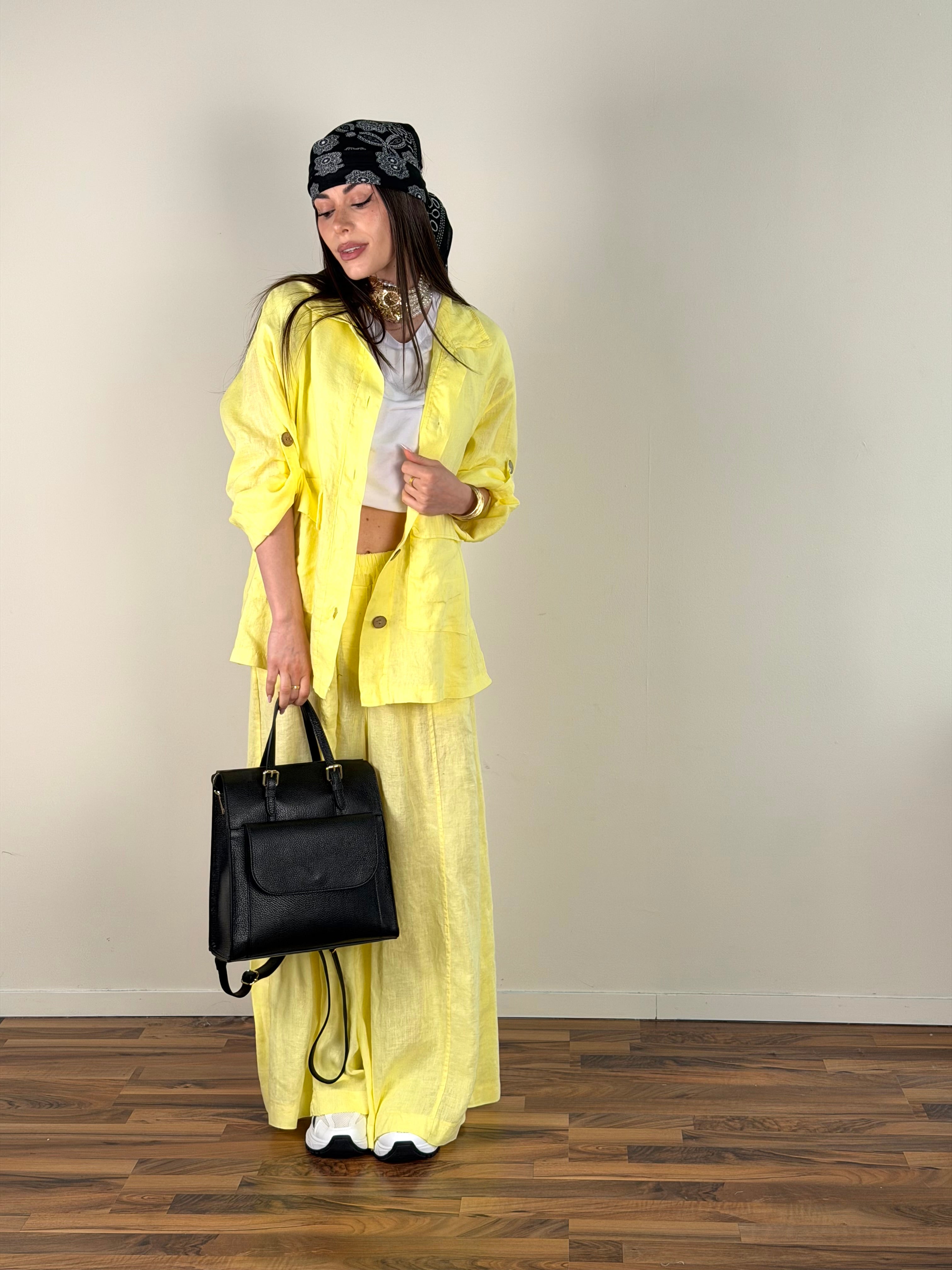 Camicia lino Andrea giallo
