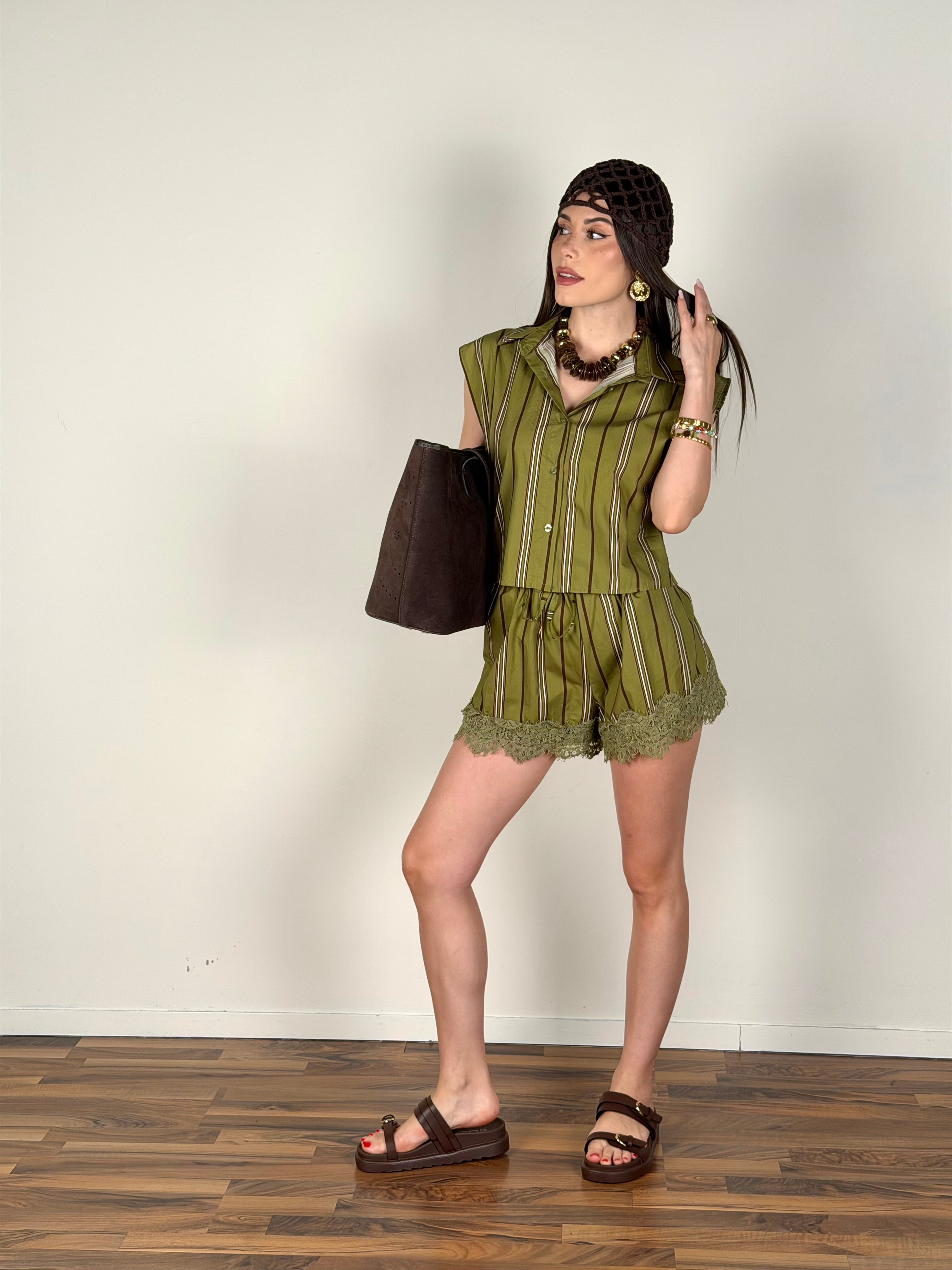 Camicia righe Ian verde