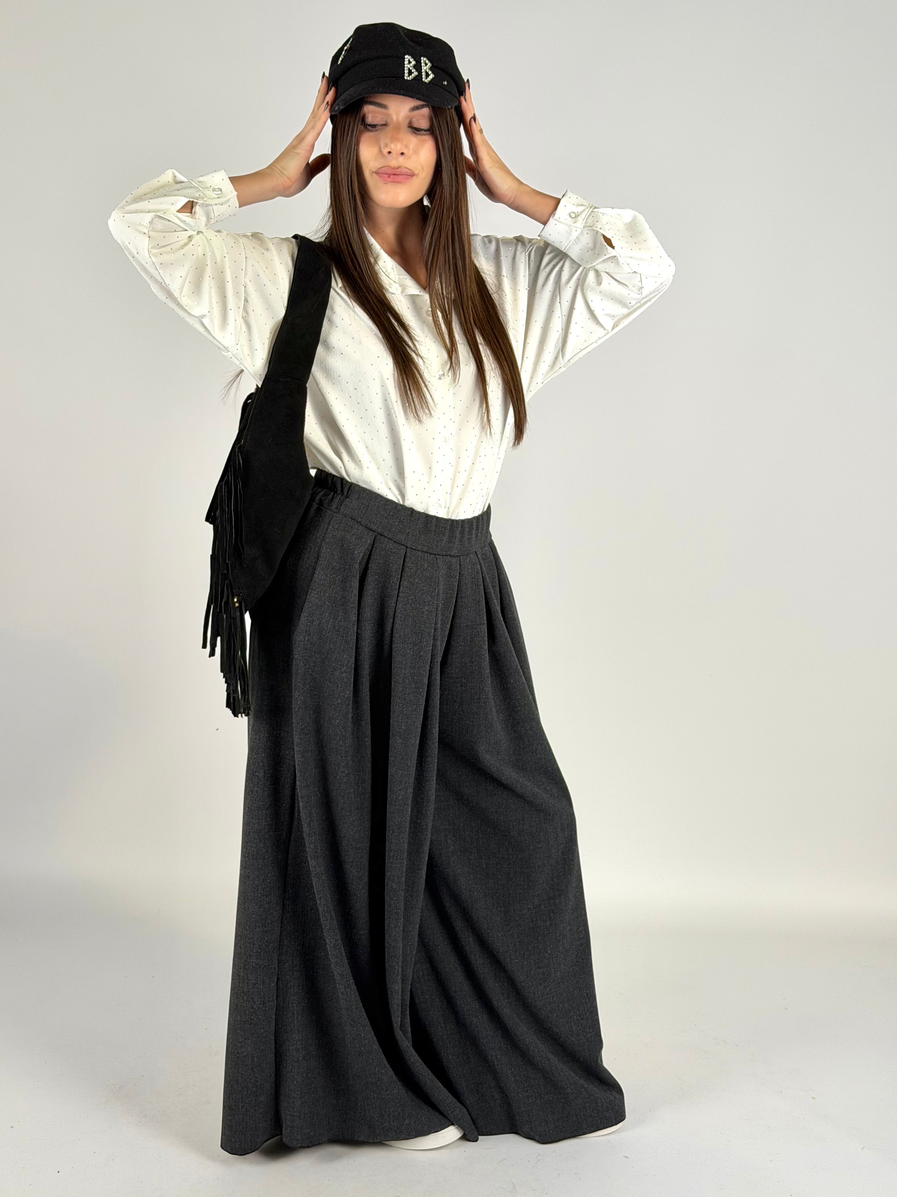 Camicia mille zirconi bianca