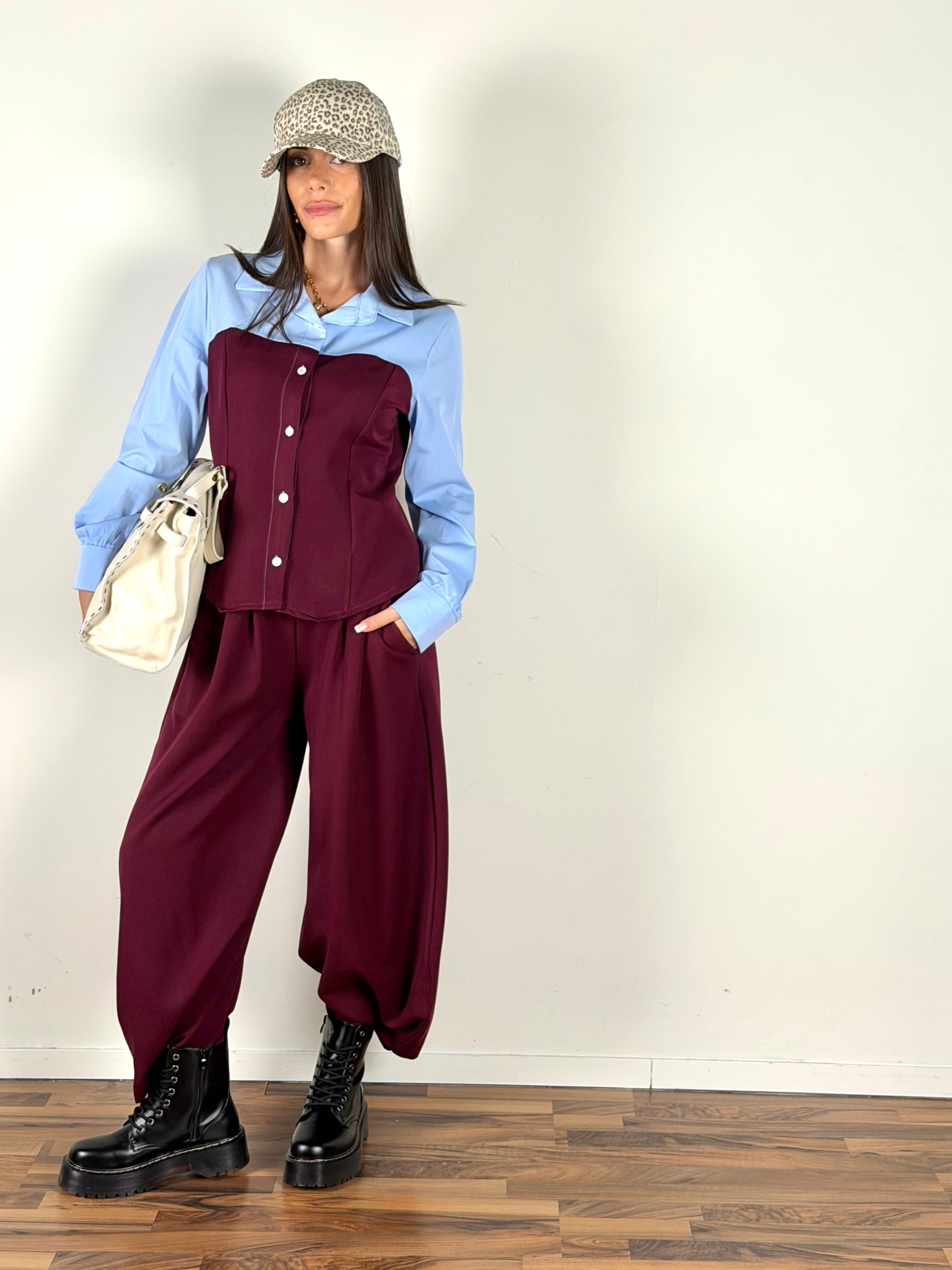 Camicia completo kiss bordeaux