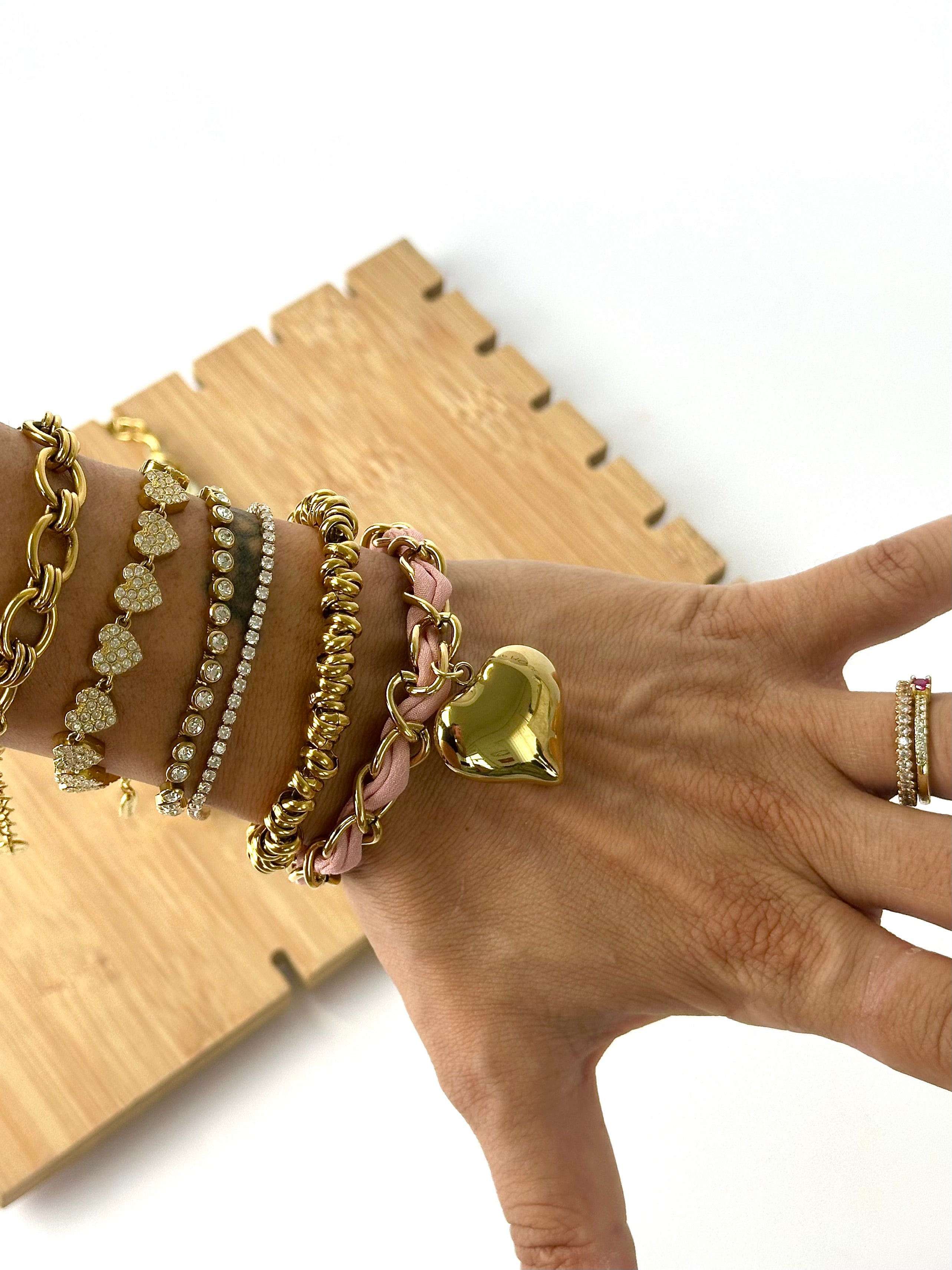 Bracciale cuore amore rosa