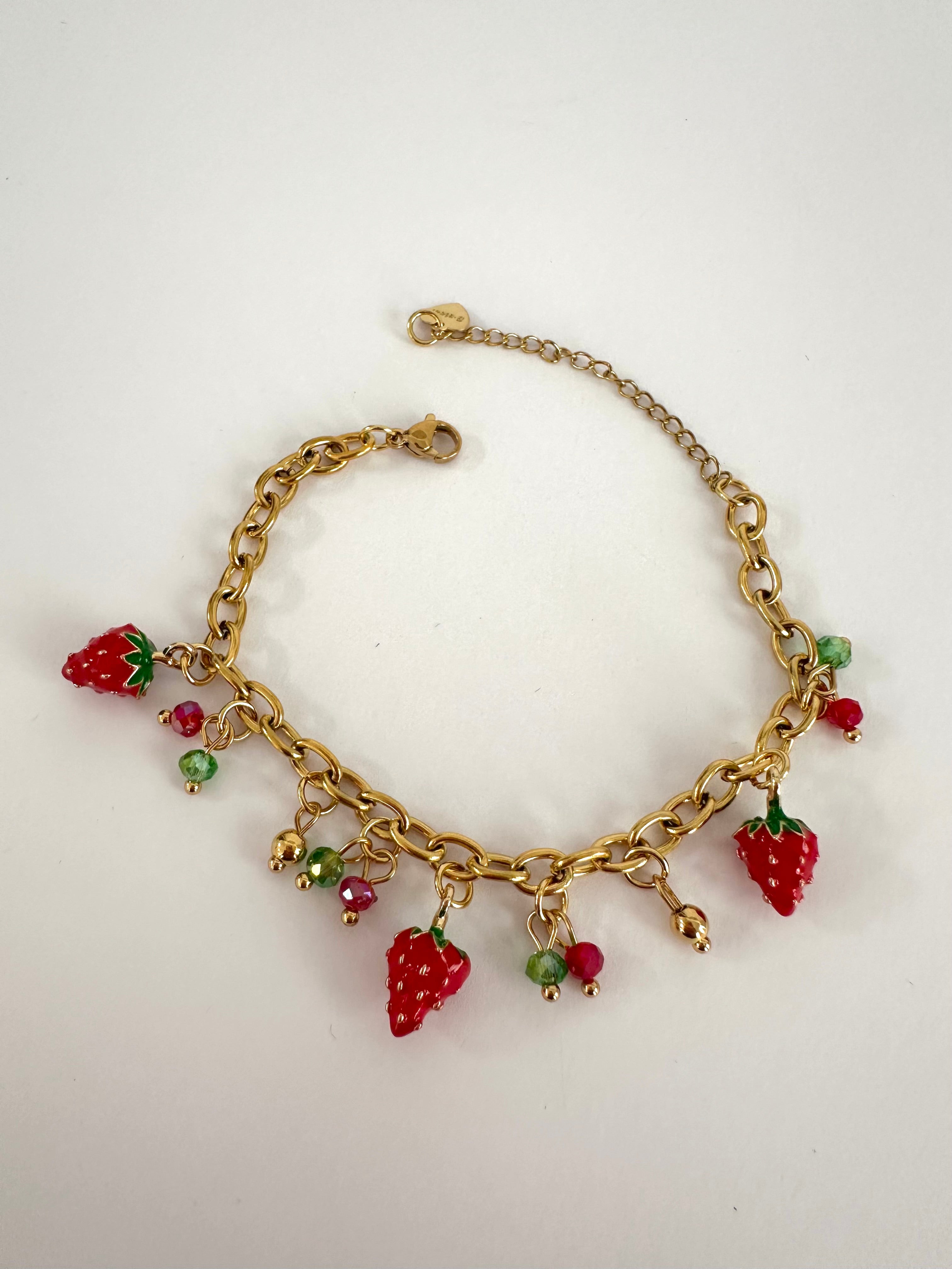 Bracciale fruit strawberry gold