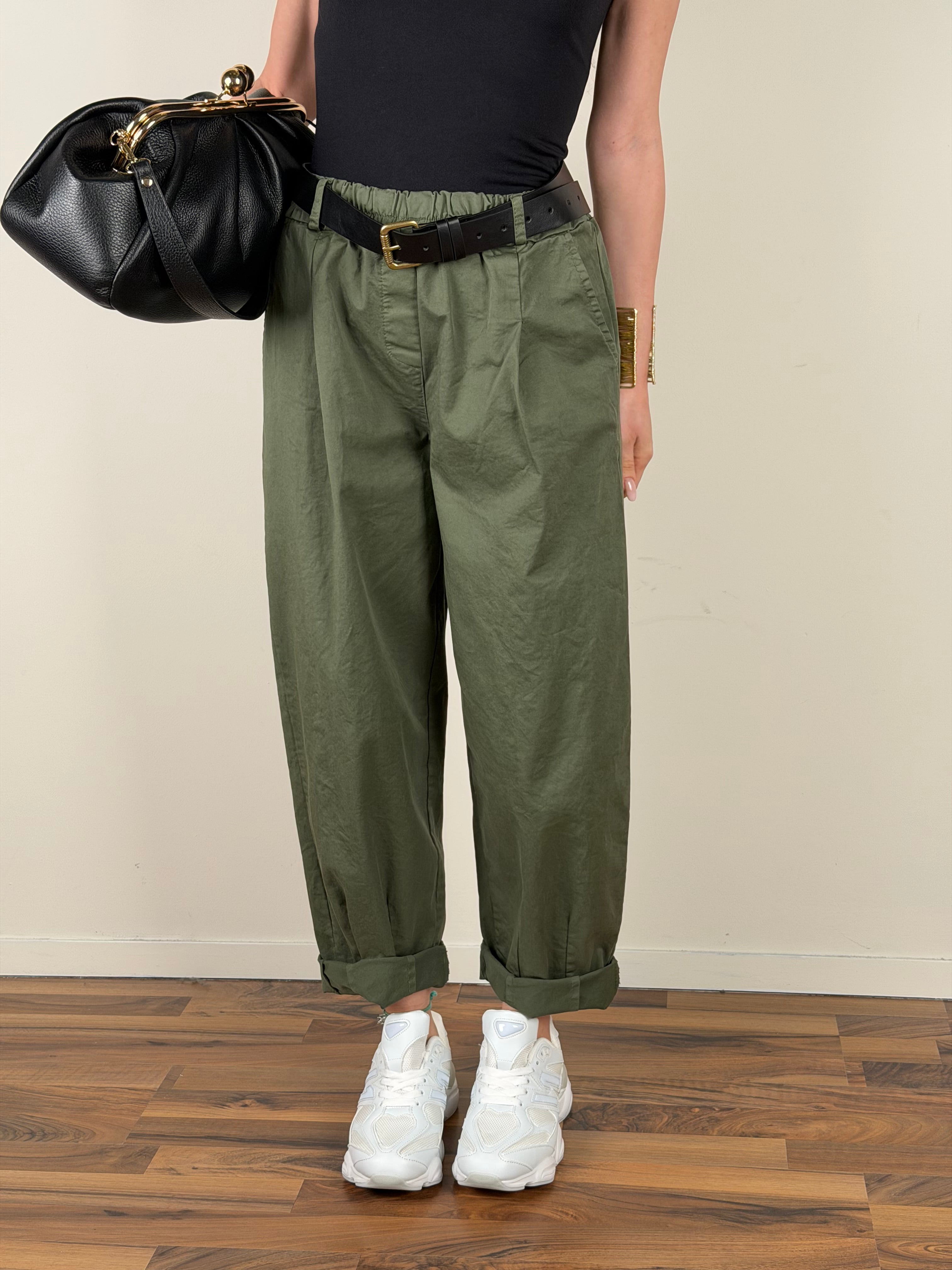 Pantalone Carmen verde militare