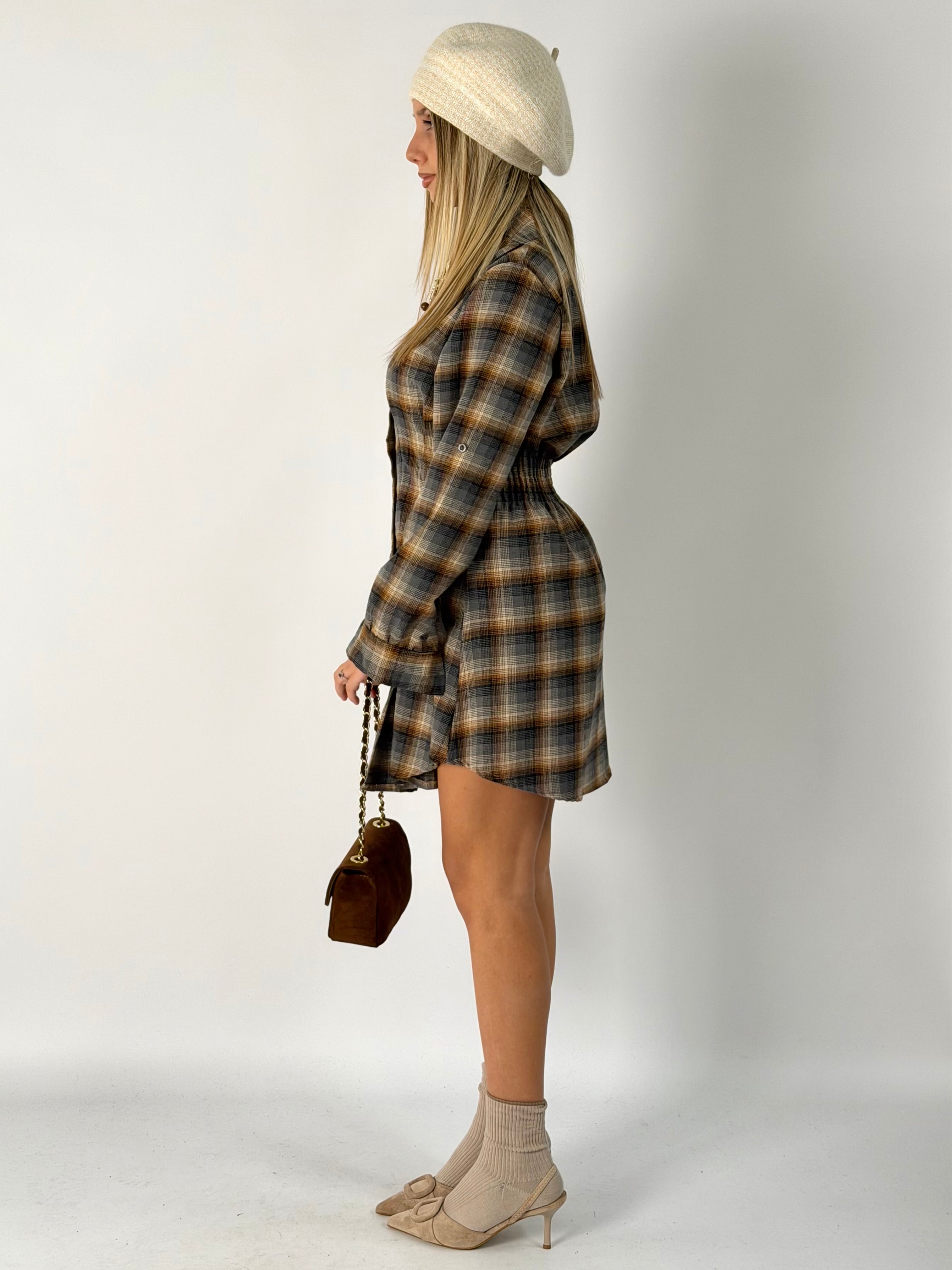 Abito Sissy check tabacco
