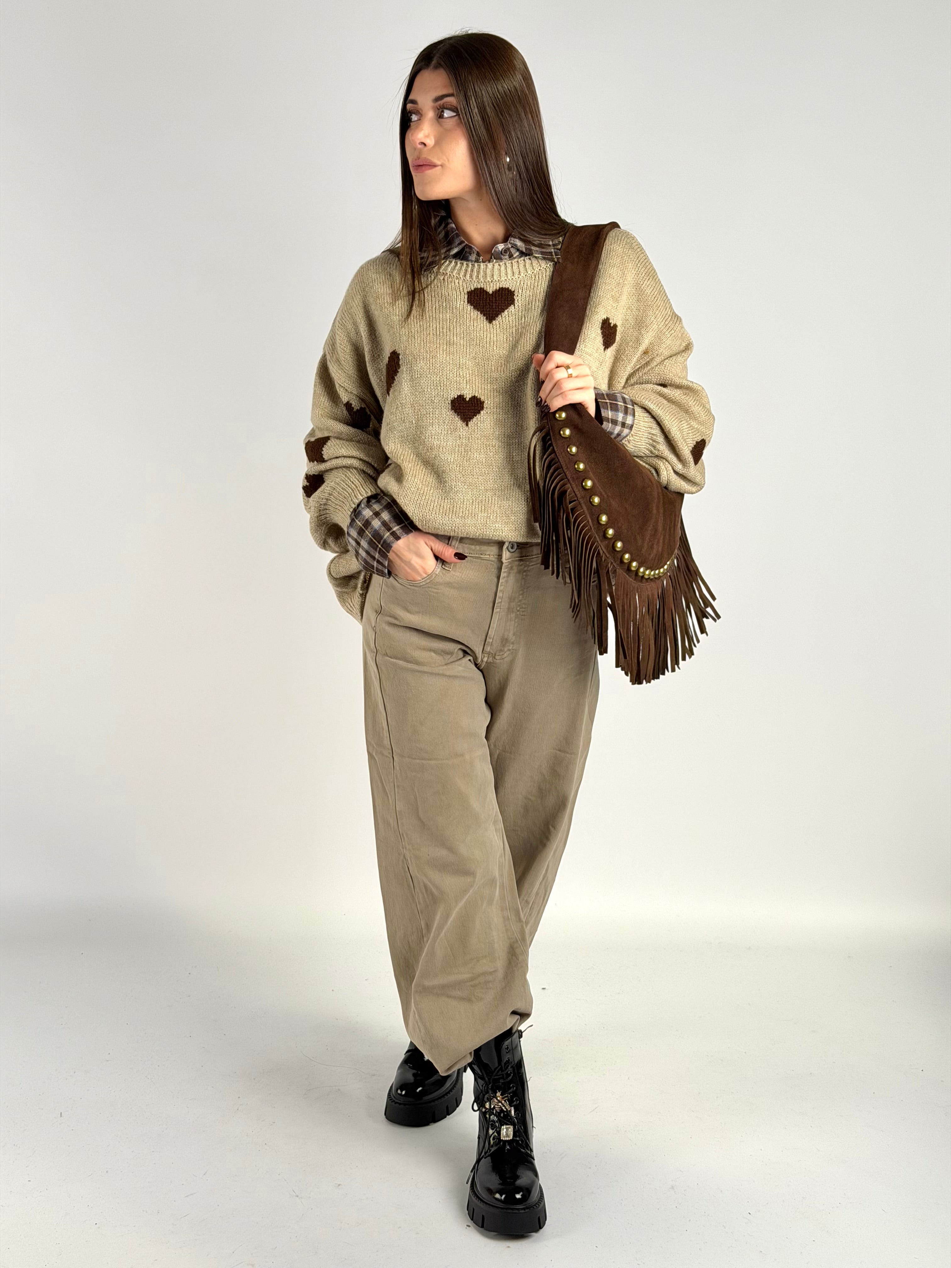 Jeans romantica beige