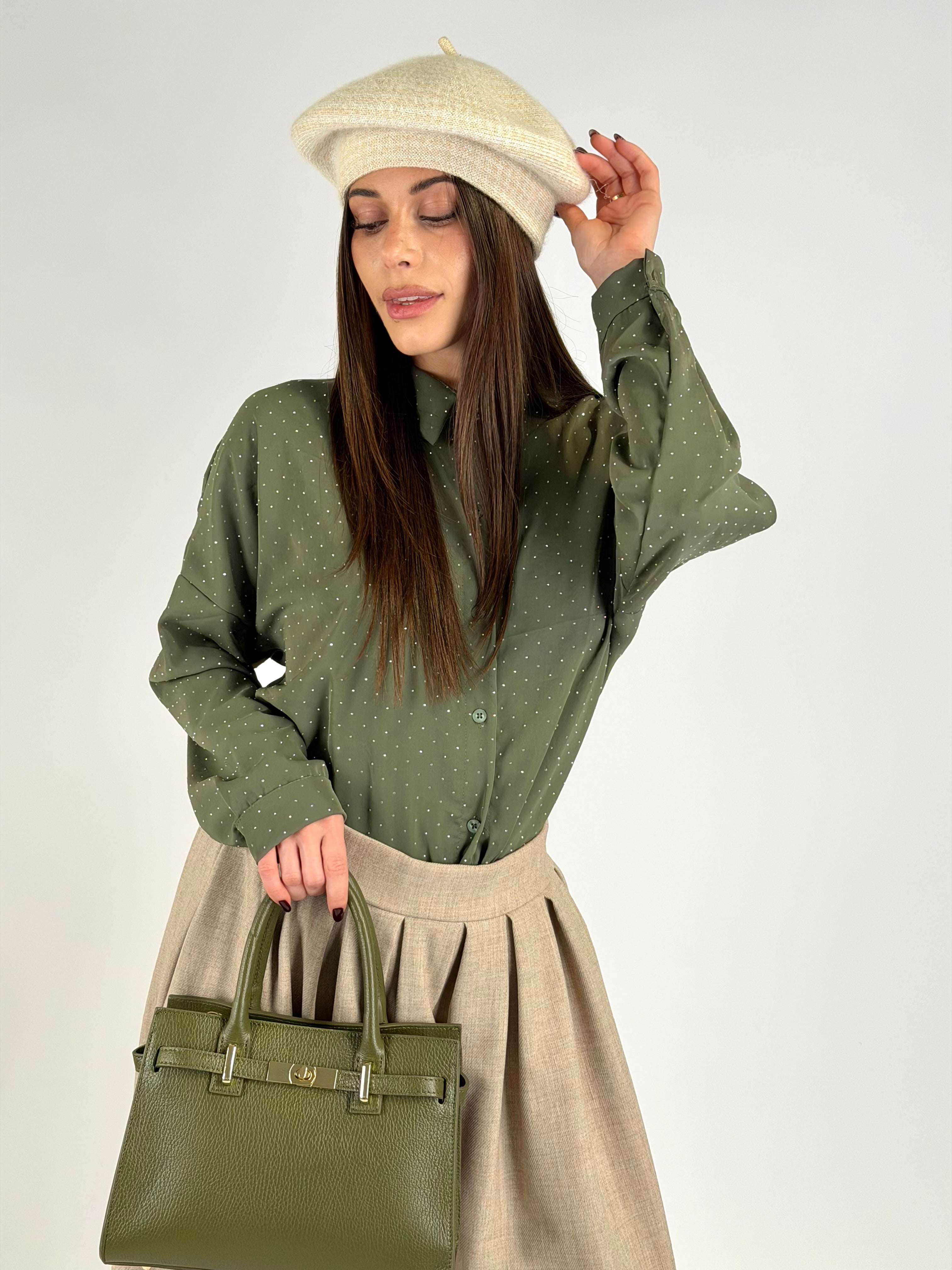 Camicia mille zirconi verde