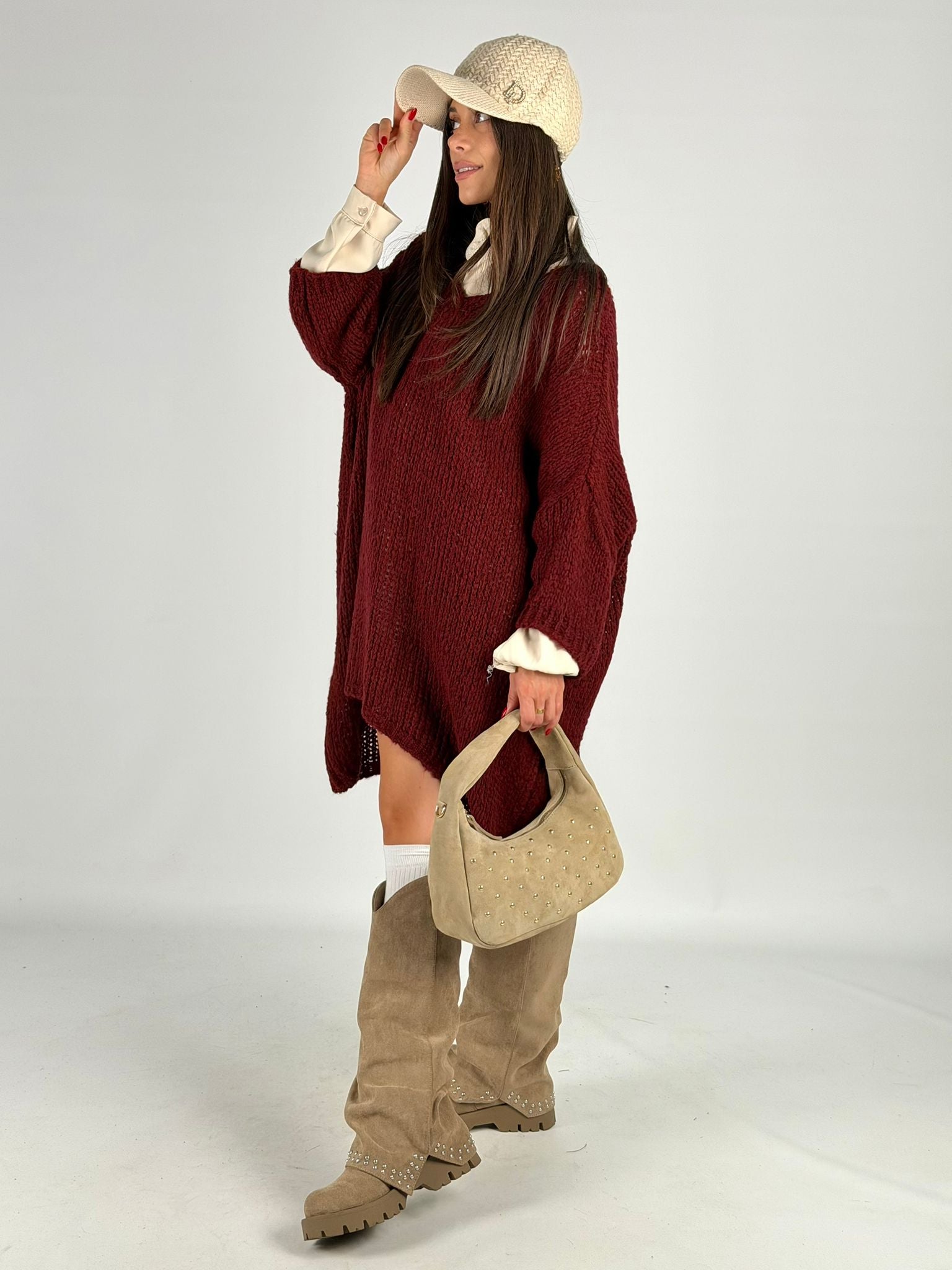 Abito/maglione Adriana bordeaux