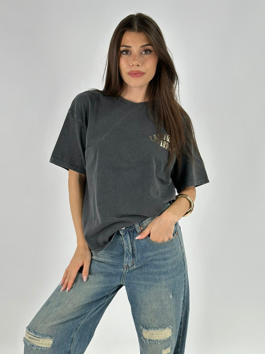 T-shirt premium 100% cotone California nera