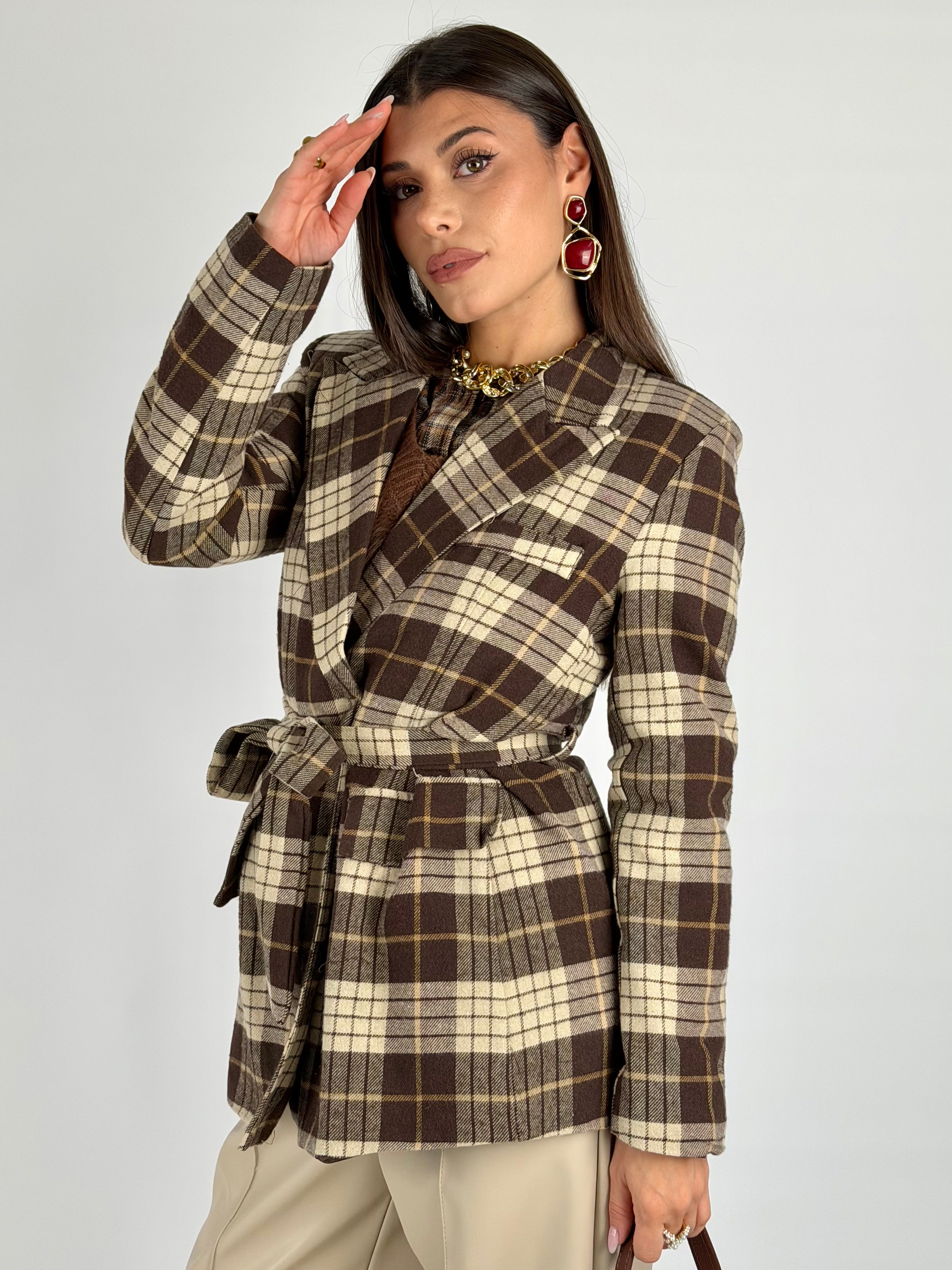 Giacca fiocco quadri