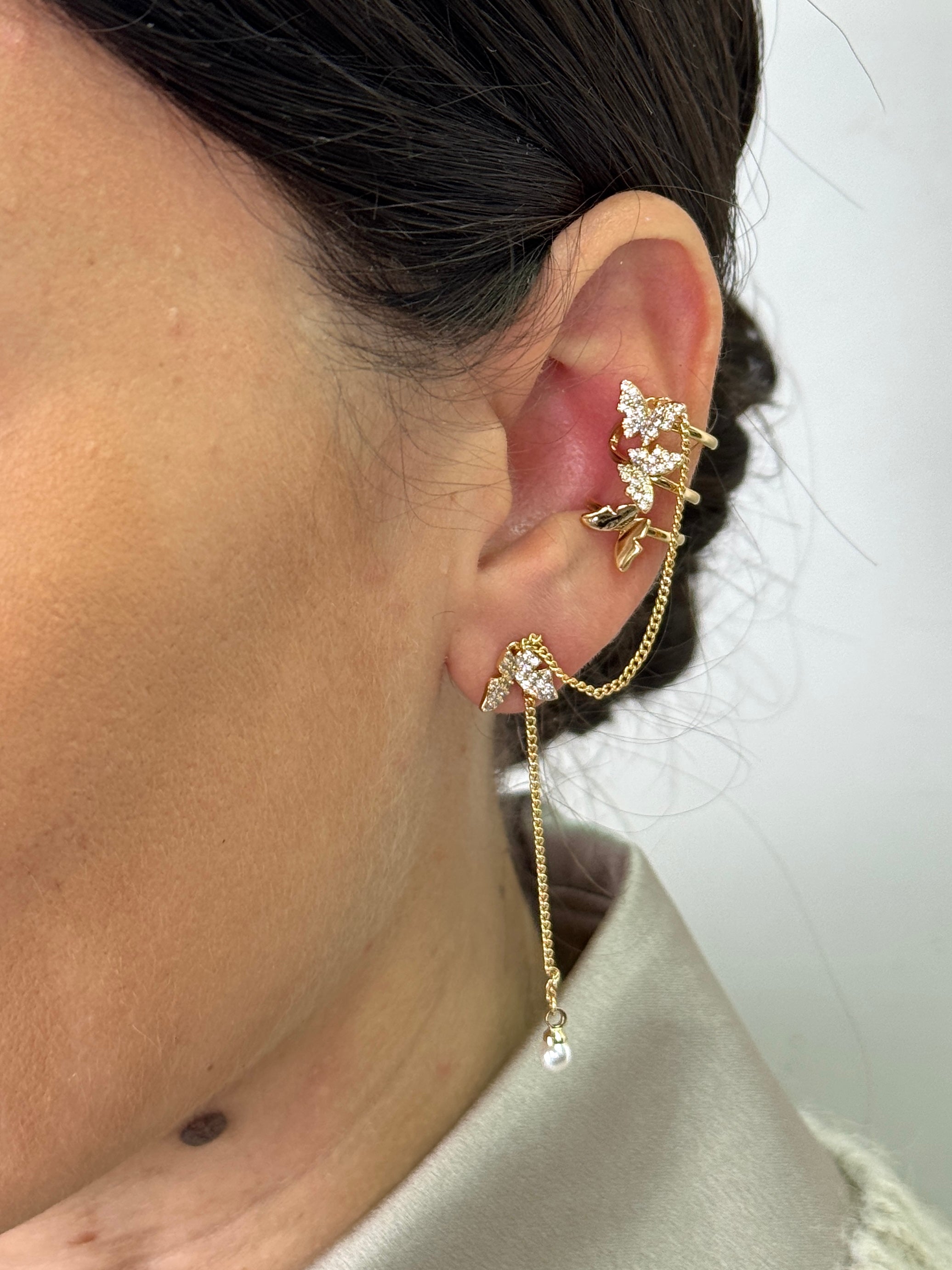 Orecchini + Earcuff farfalla - 2 colori