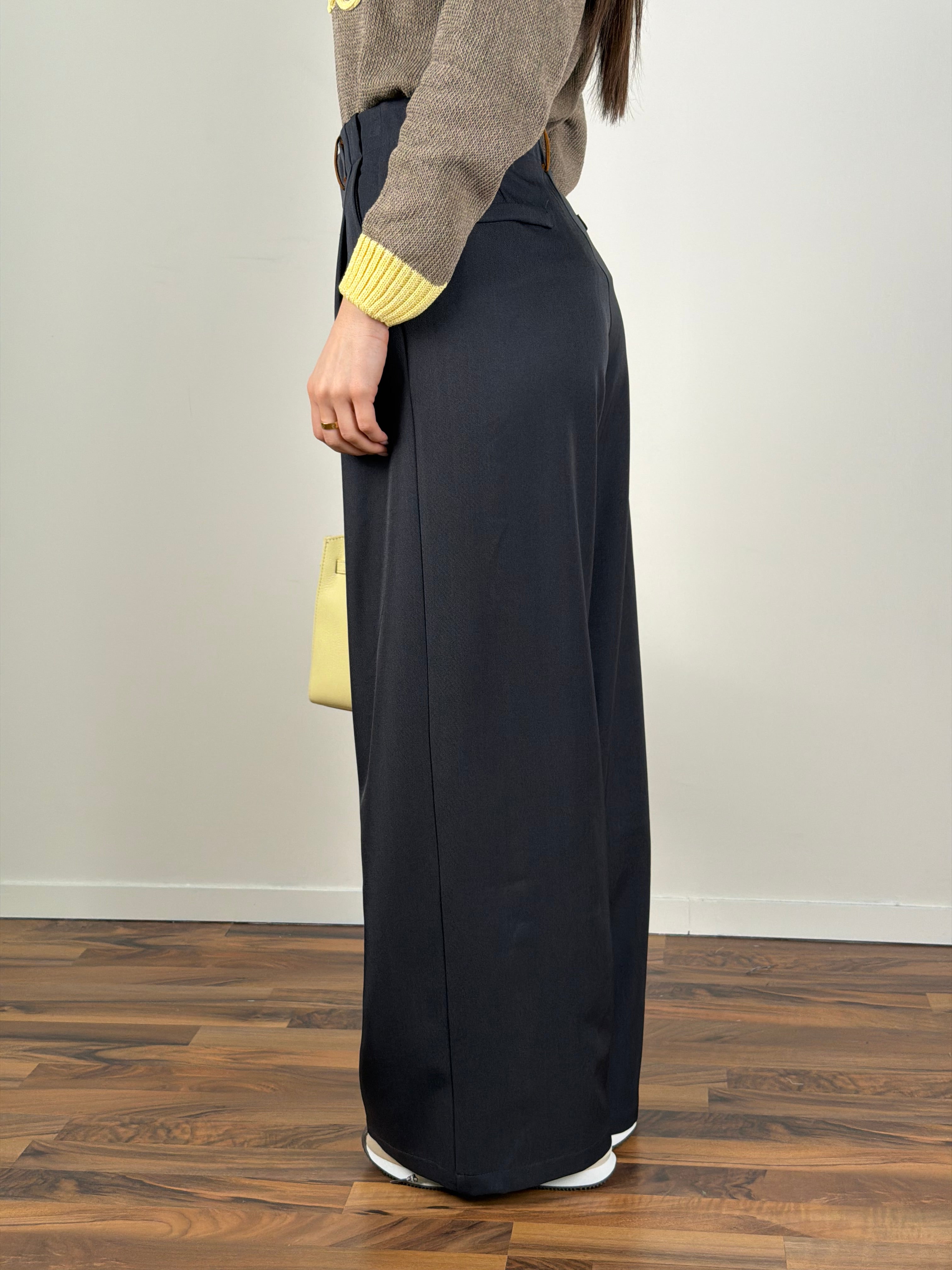Pantalone con pence blu