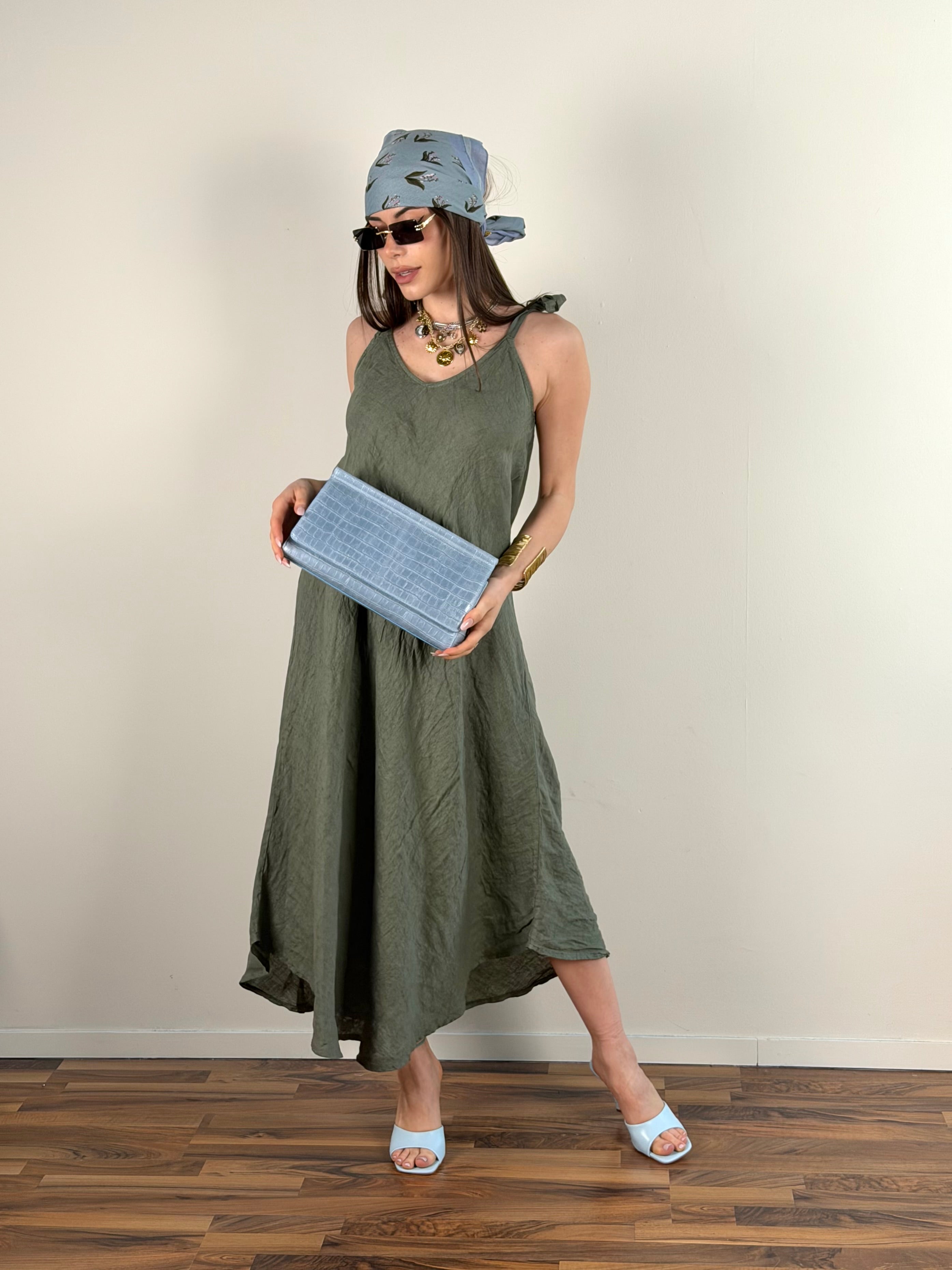Abito fiocchi verde