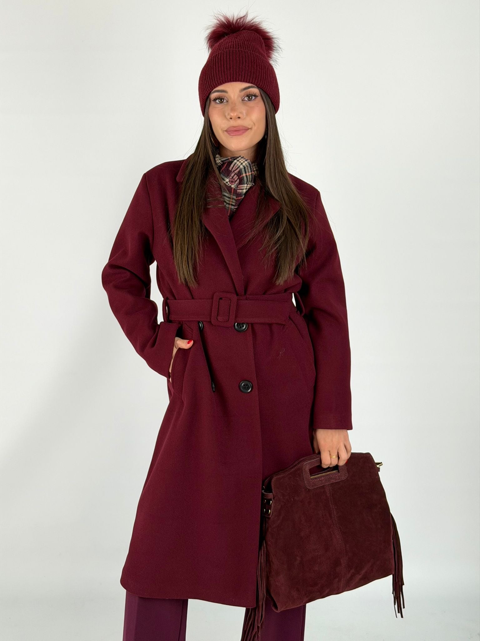 Maxi cappotto DESY bordeaux