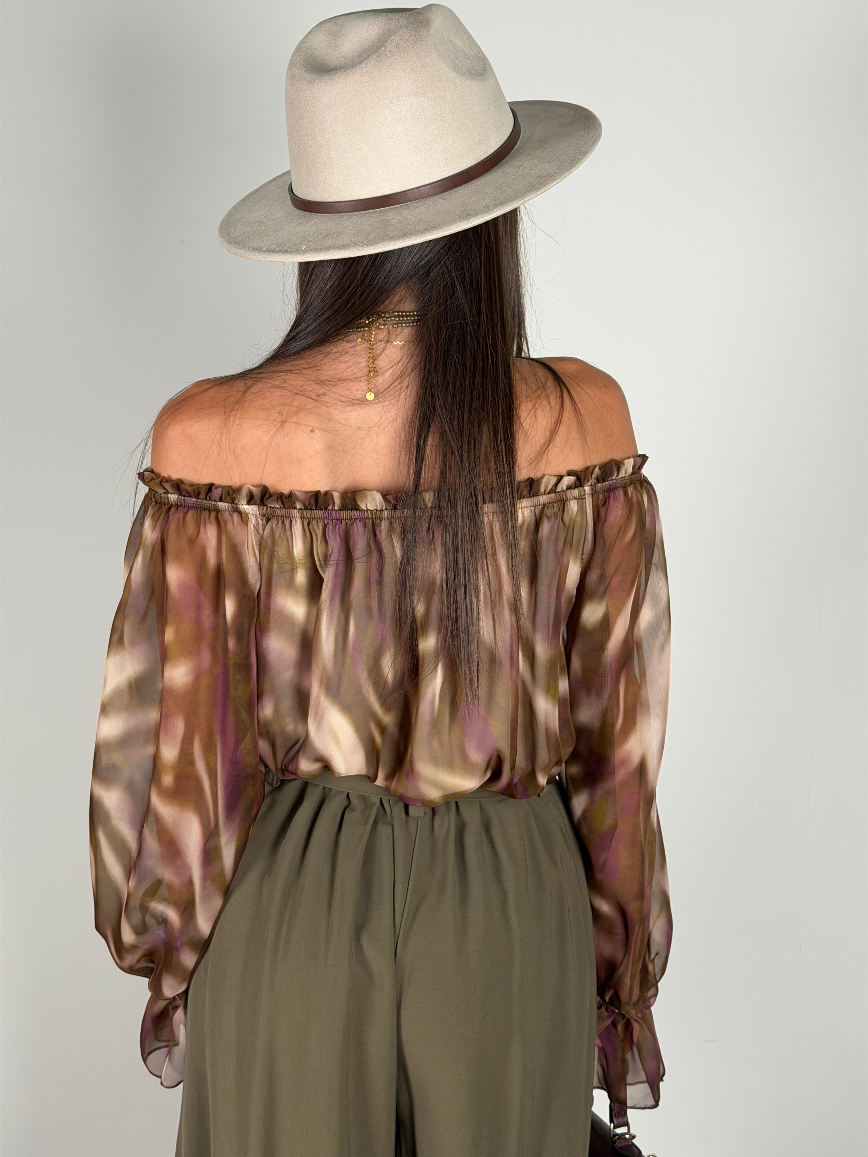 Camicia Milly verde/bordeaux