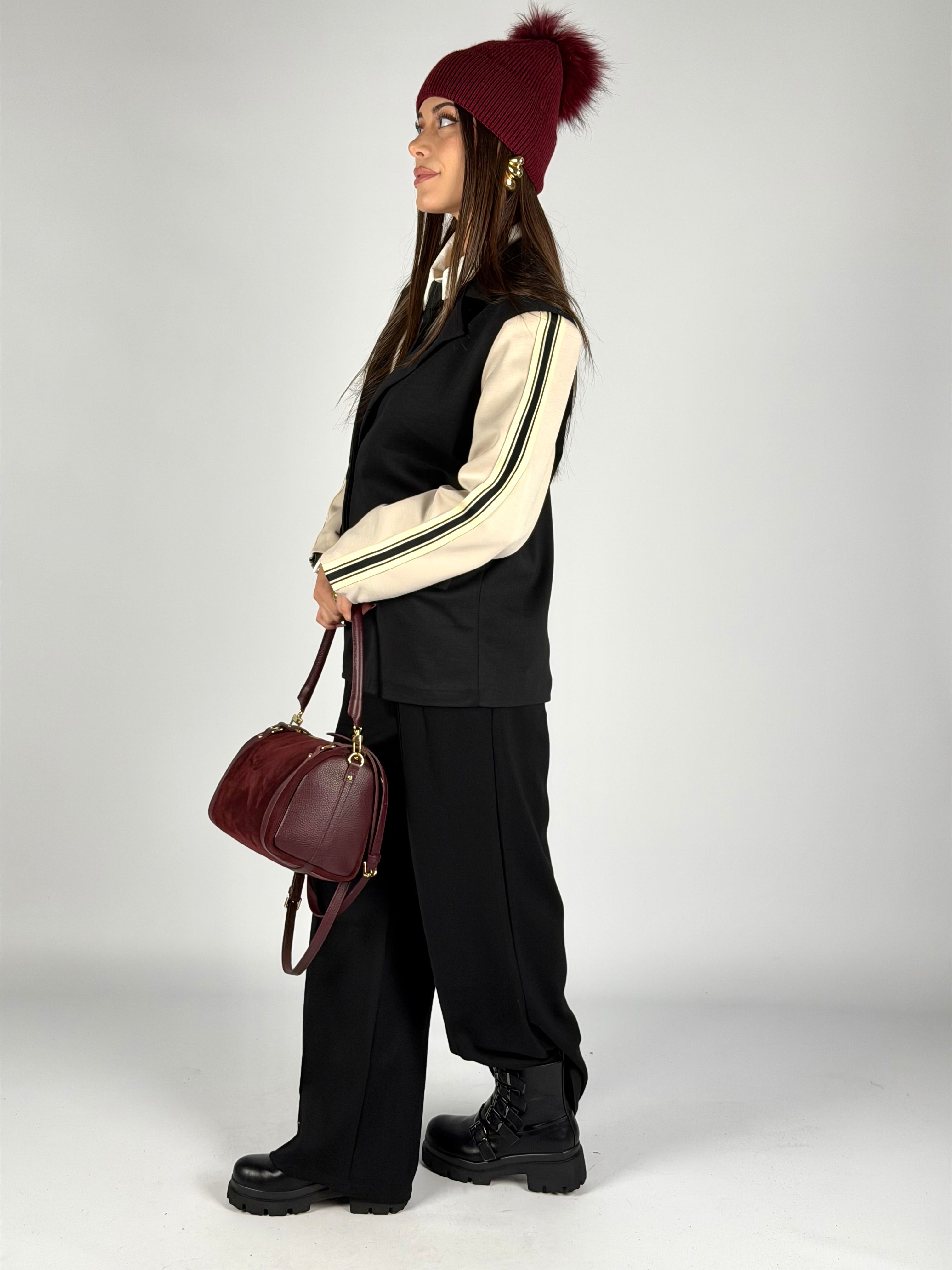 Pantalone completo banda nero